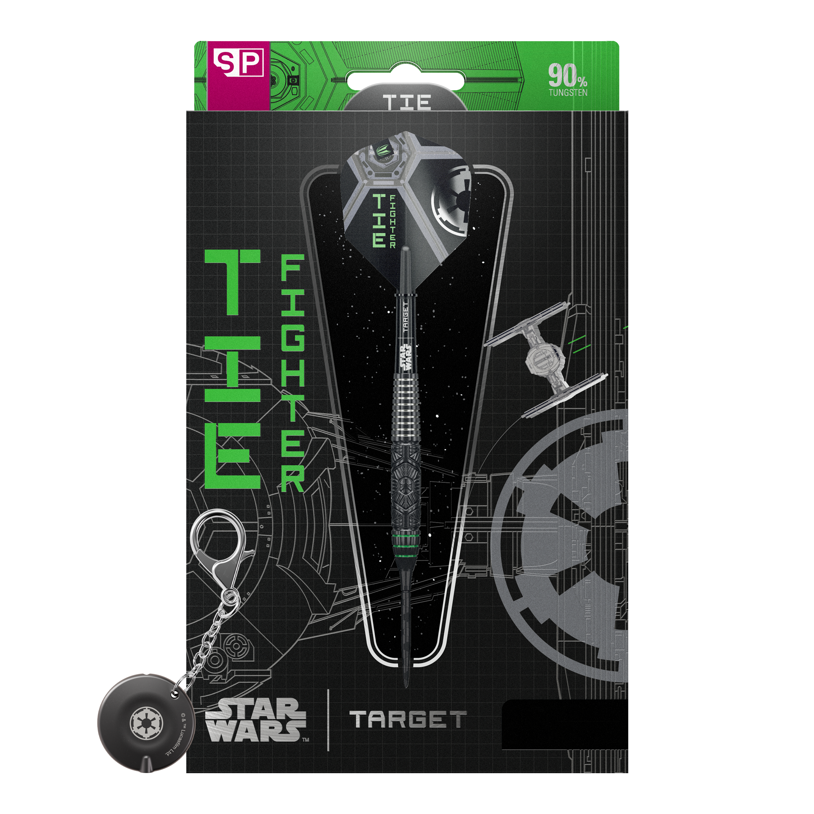 Target Star Wars Tie Fighter Swiss Point Steel Darts Abgebildet ist das Produkt Target Star Wars Tie Fighter Swiss Point Steeldarts. Das Produkt ist speziell für Fans von Star Wars und Dartspielern geeignet.