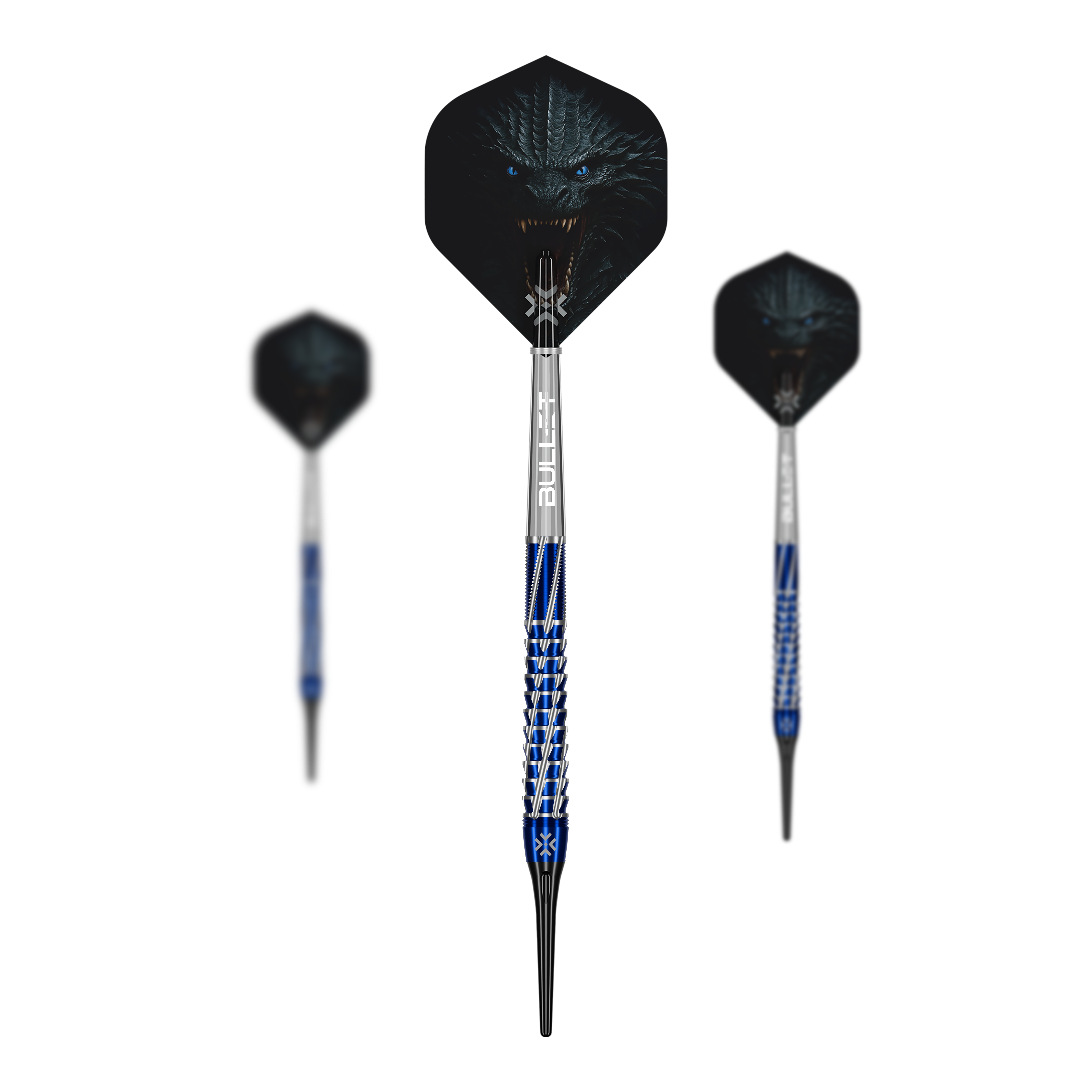 Abgebildet ist das Produkt Bullet Hydra Softdarts - 20g. Es handelt sich um ein Softdart-Set mit moderner Gestaltung.