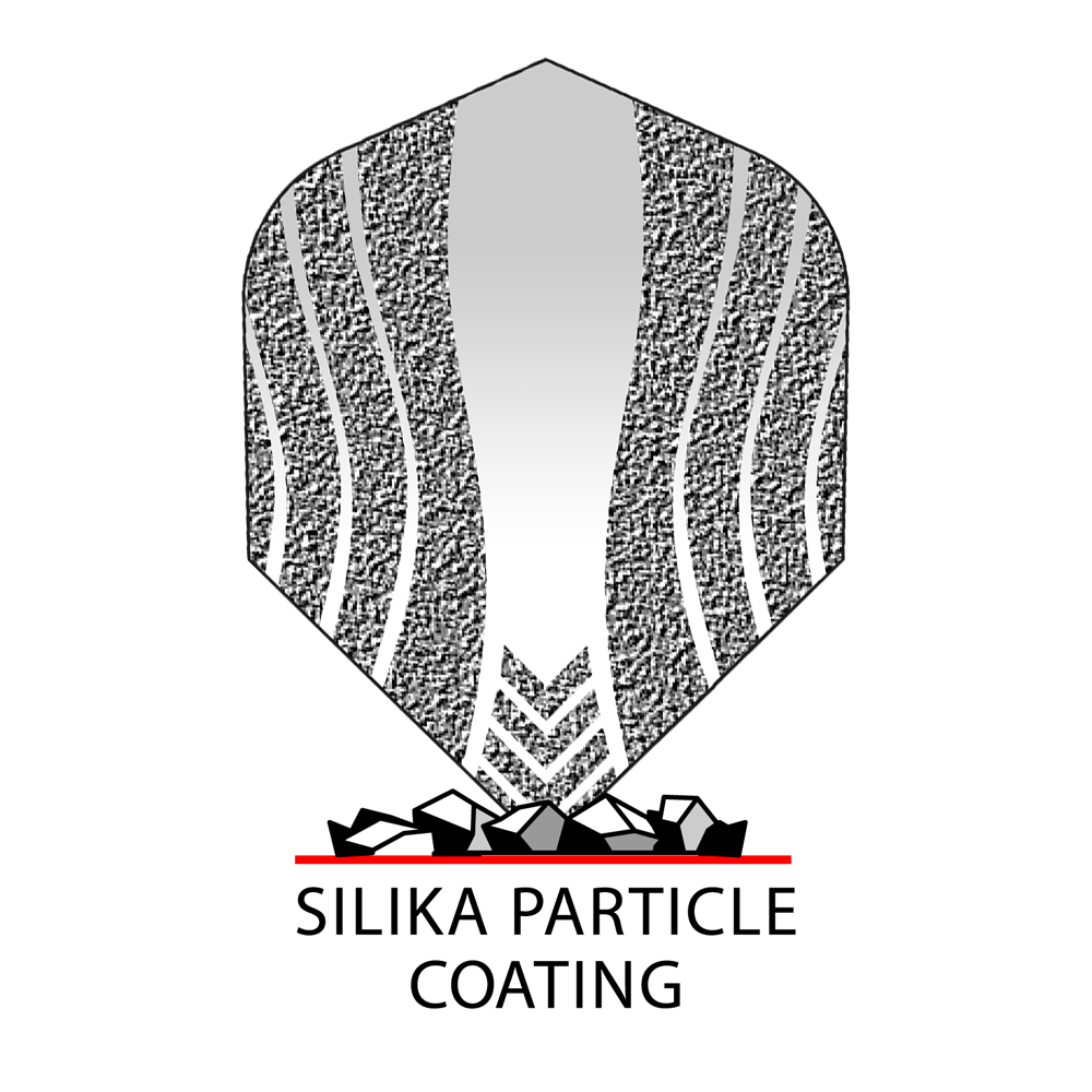 _Harrows_Silika_Lumen_No6_CoatingeyNynHKbYY0w2 Das Bild zeigt ein Dartflight mit einem modernen, strukturierten Design in Schwarz, Grau und Weiß. Unten steht der Produktname "Harrows Silika Lumen Yellow Red No6 Flights" auf einem schwarzen Hintergrund mit roten Akzenten.