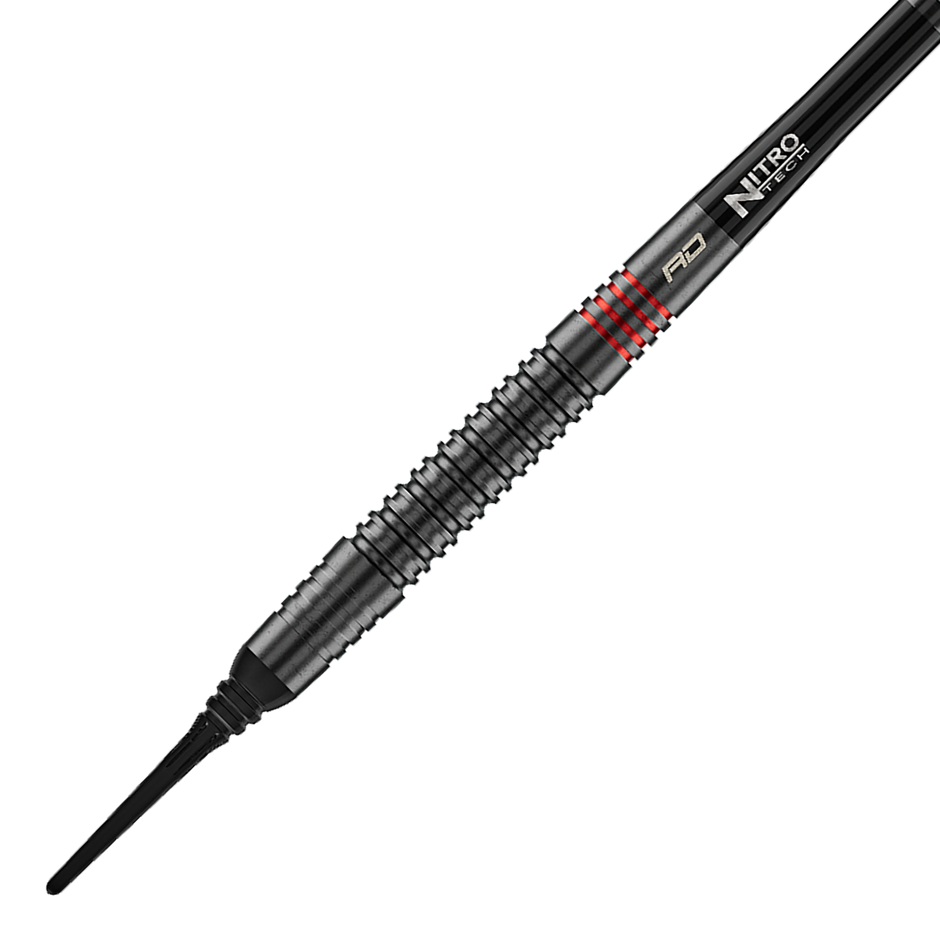 Die Abbildung zeigt die Red Dragon Jonny Clayton RD-ADV Softdarts - 18g. Ein einzelner Softdart wird seitlich gezeigt.
