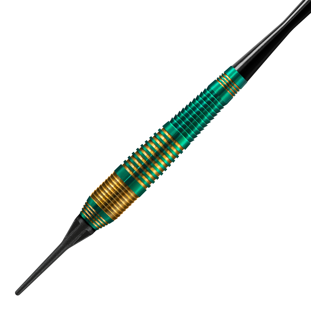 Harrows Vivid Brass Green Soft Darts - 18g