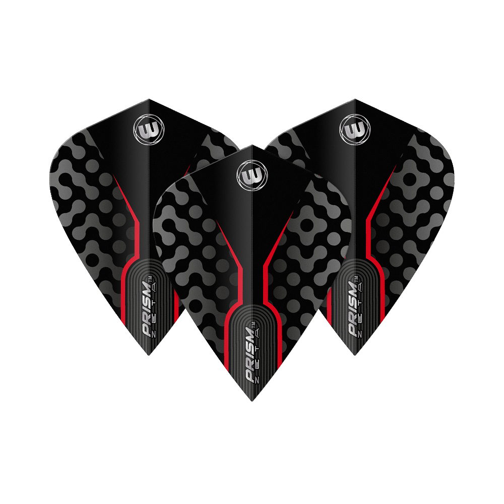 Winmau Zeta Black Red Kite Flights