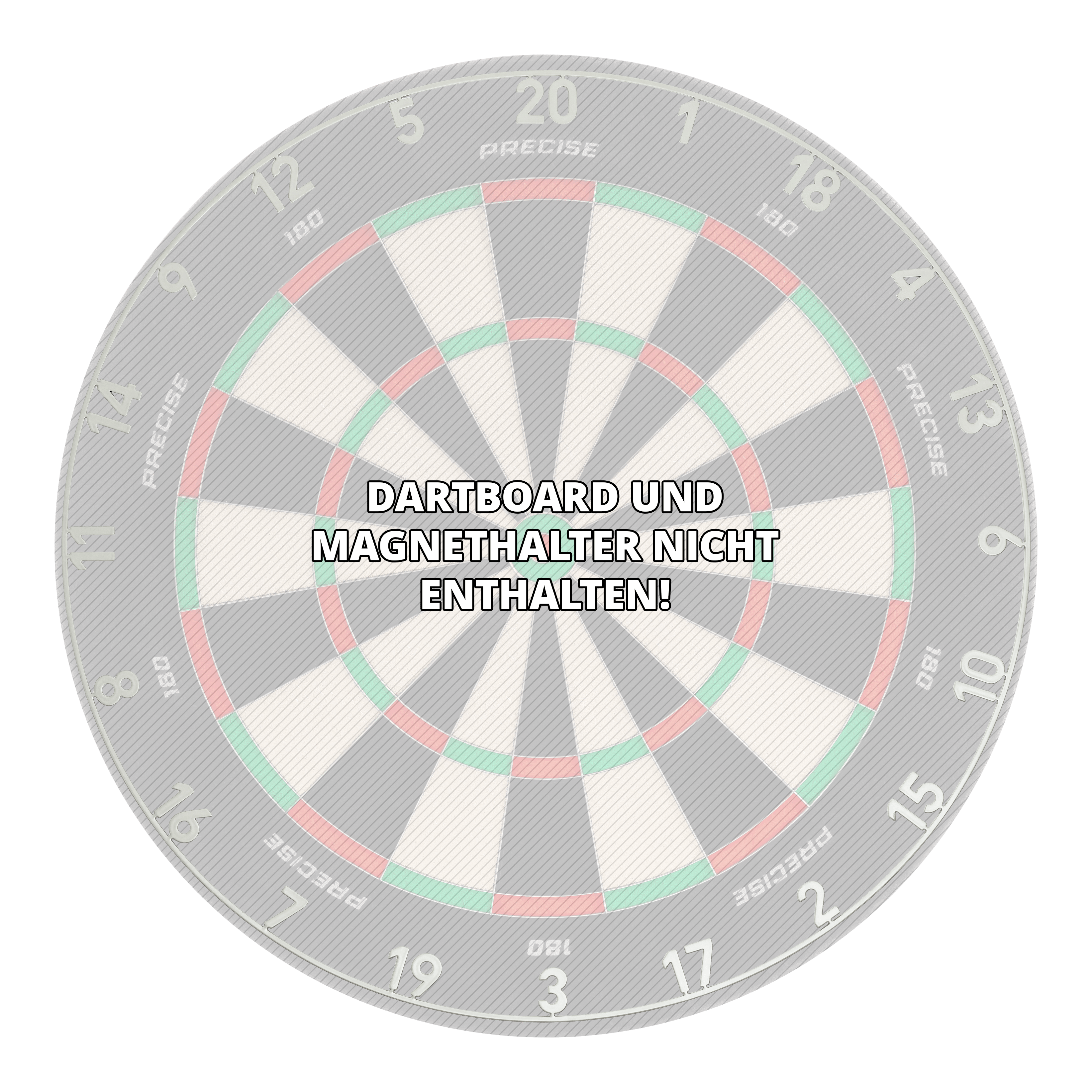 Precise 180 OnePiece Lasercut Number Ring Das Bild zeigt einen Zahlenring aus Metall mit Lasercut-Design in Gunmetal-Farbe. Es ist ein Darts-Zubehörteil.