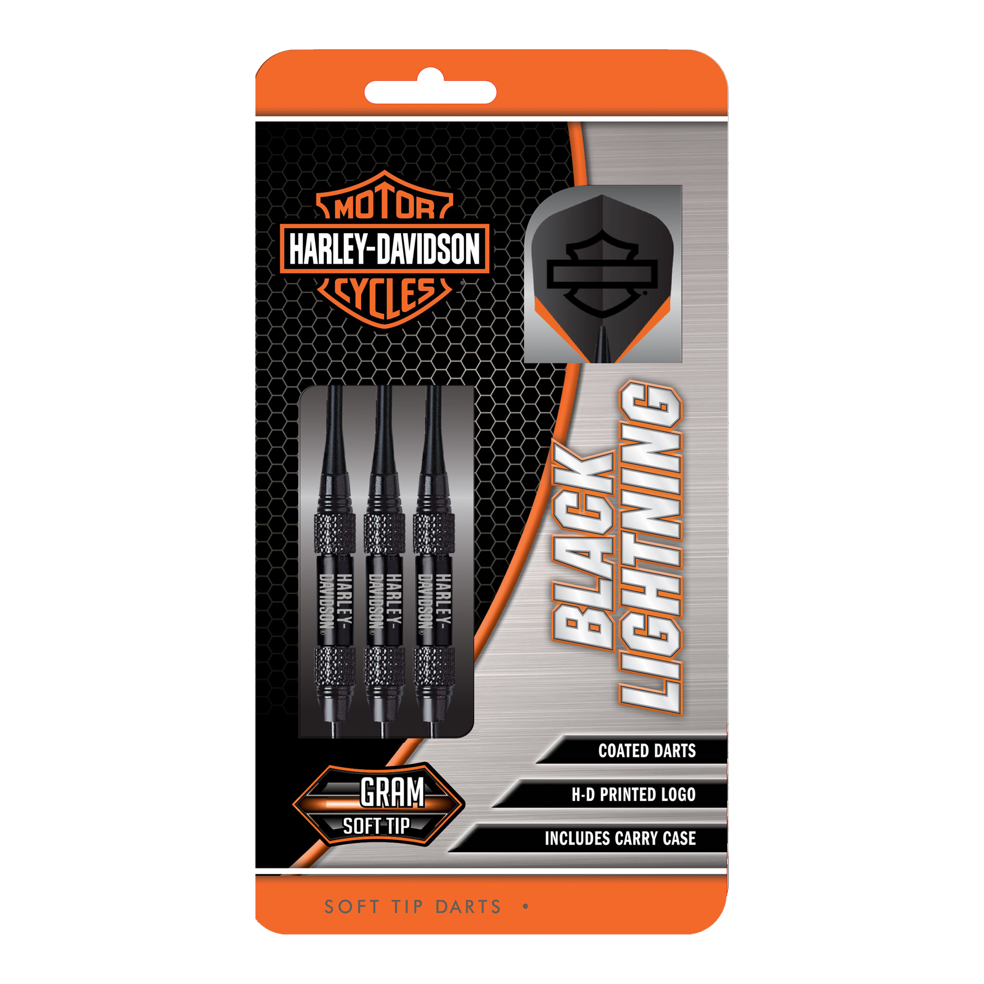 Harley-Davidson Black Lightning Brass Soft Darts - 18g