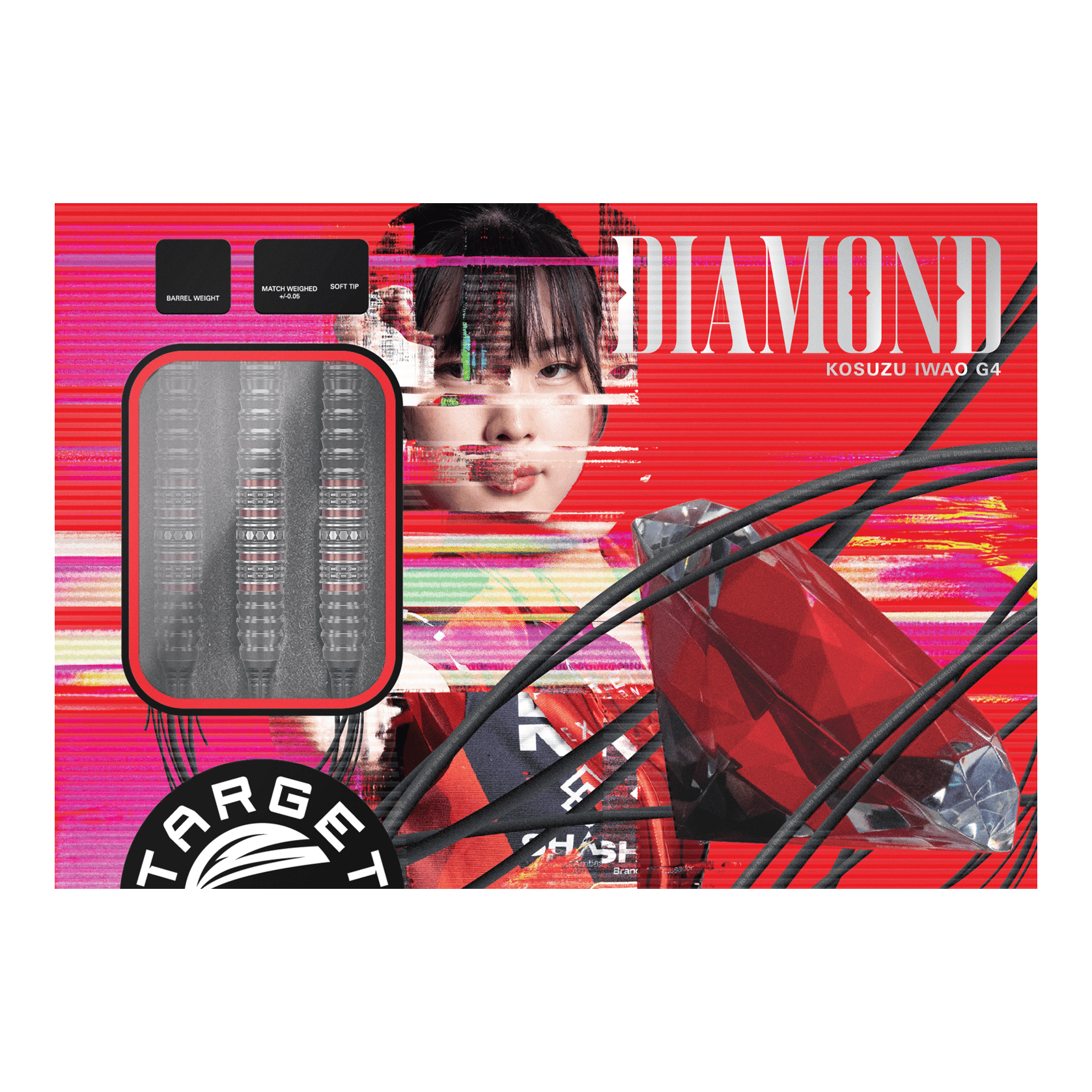 Target Japan Prime Series Diamond Kosuzu Iwoa GEN4 Soft Darts - 18g Abgebildet sind die Target Japan Prime Series Diamond Kosuzu Iwoa GEN4 Softdarts mit 18g. Sie eignen sich besonders für ambitionierte Dartspieler.