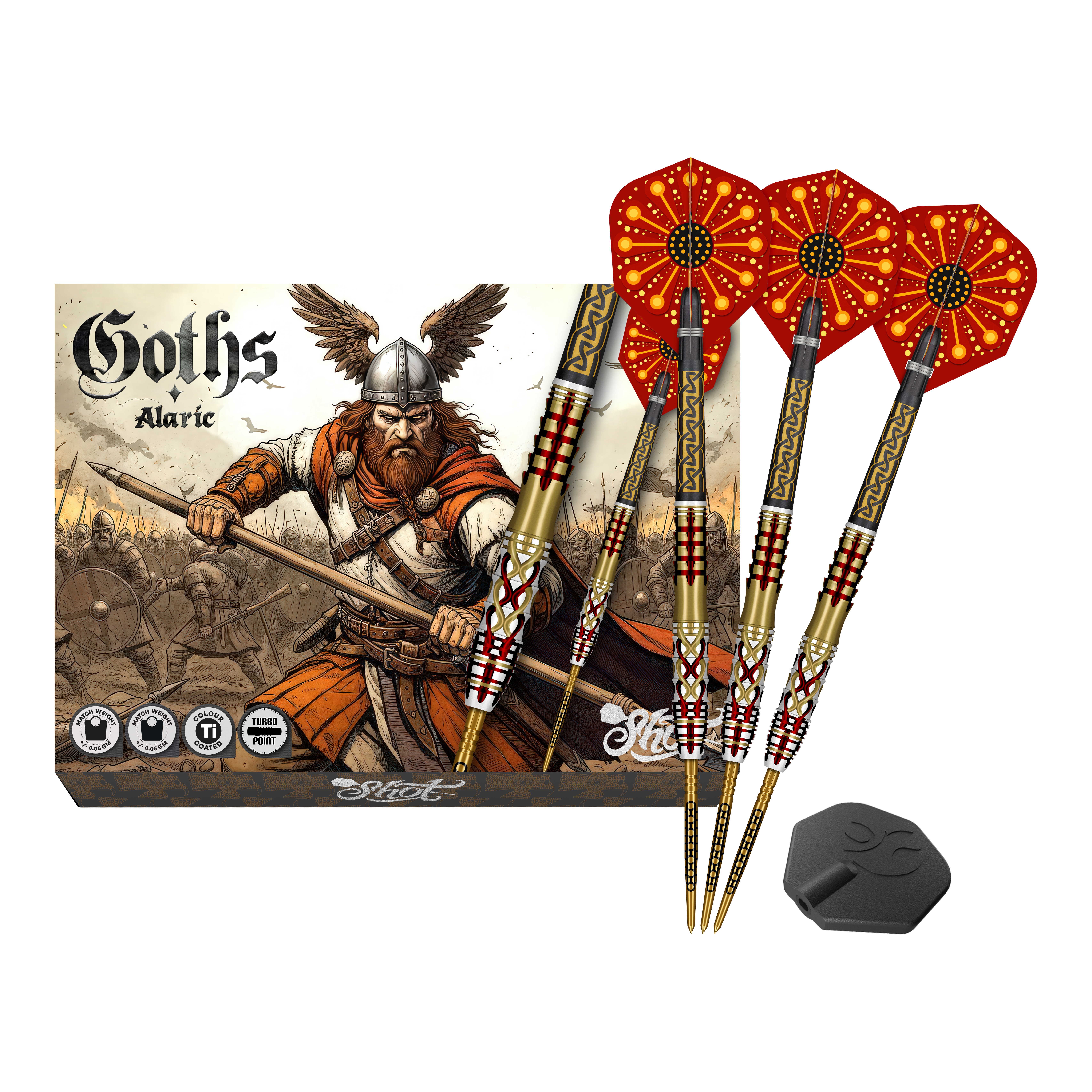 Shot Goths Alaric Turbo Point Steel Darts - 23g