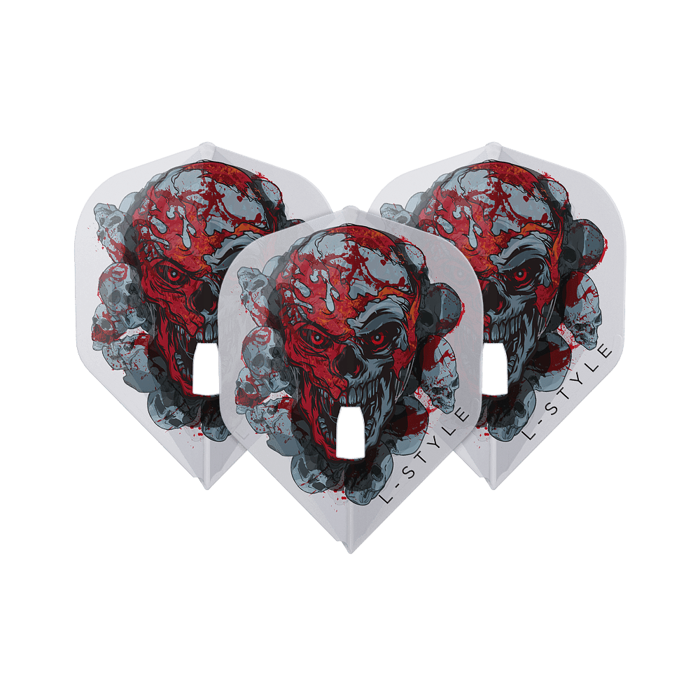 Abgebildet sind die L-Style Ryan Searle Signature V4 Clear White L1PRO Flights. Diese Flights sind speziell für Dartspieler entworfen.
