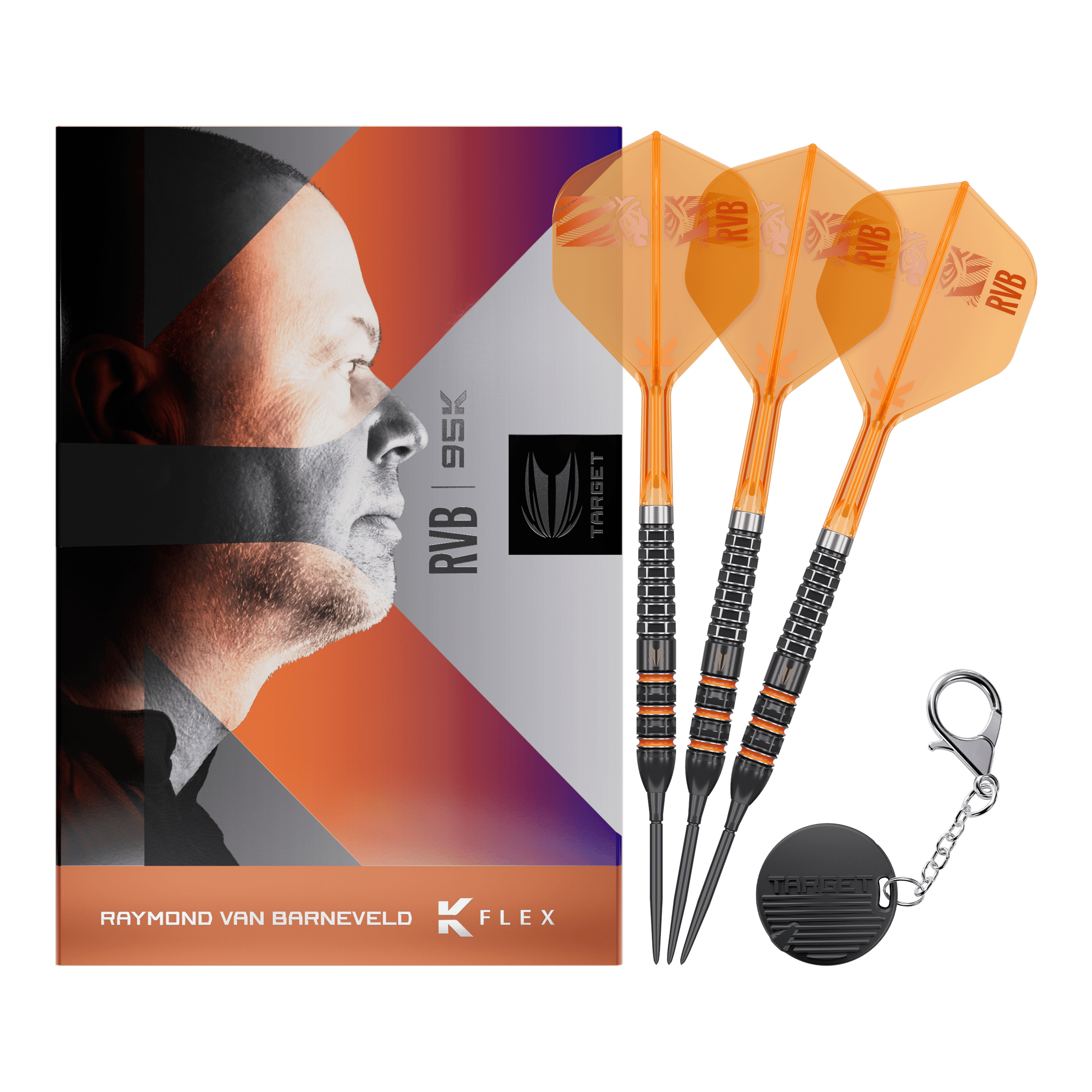 Target Raymond Van Barneveld 95K Swiss Points Steel Darts Das Bild zeigt die vollständigen Target Raymond Van Barneveld 95K Swiss Points Steeldarts. Dieses Modell richtet sich an ambitionierte Dartspieler.