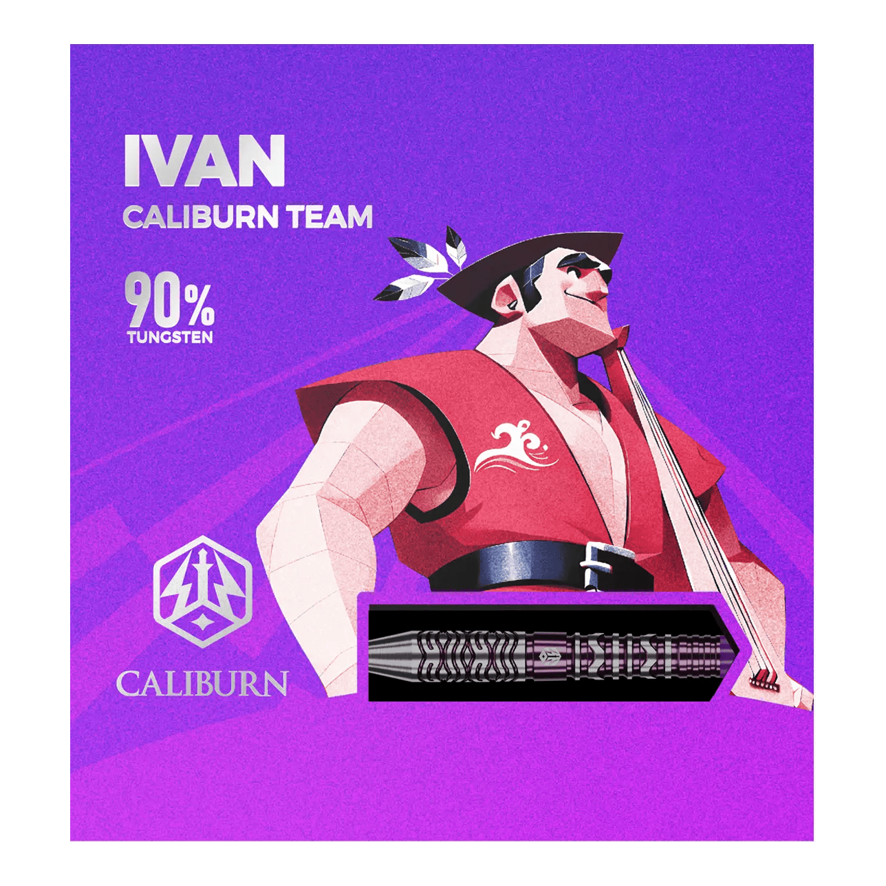 Zu sehen sind die Caliburn Awakening Ivan Steeldarts. Diese Steeldarts sind bekannt für ihre Präzision.