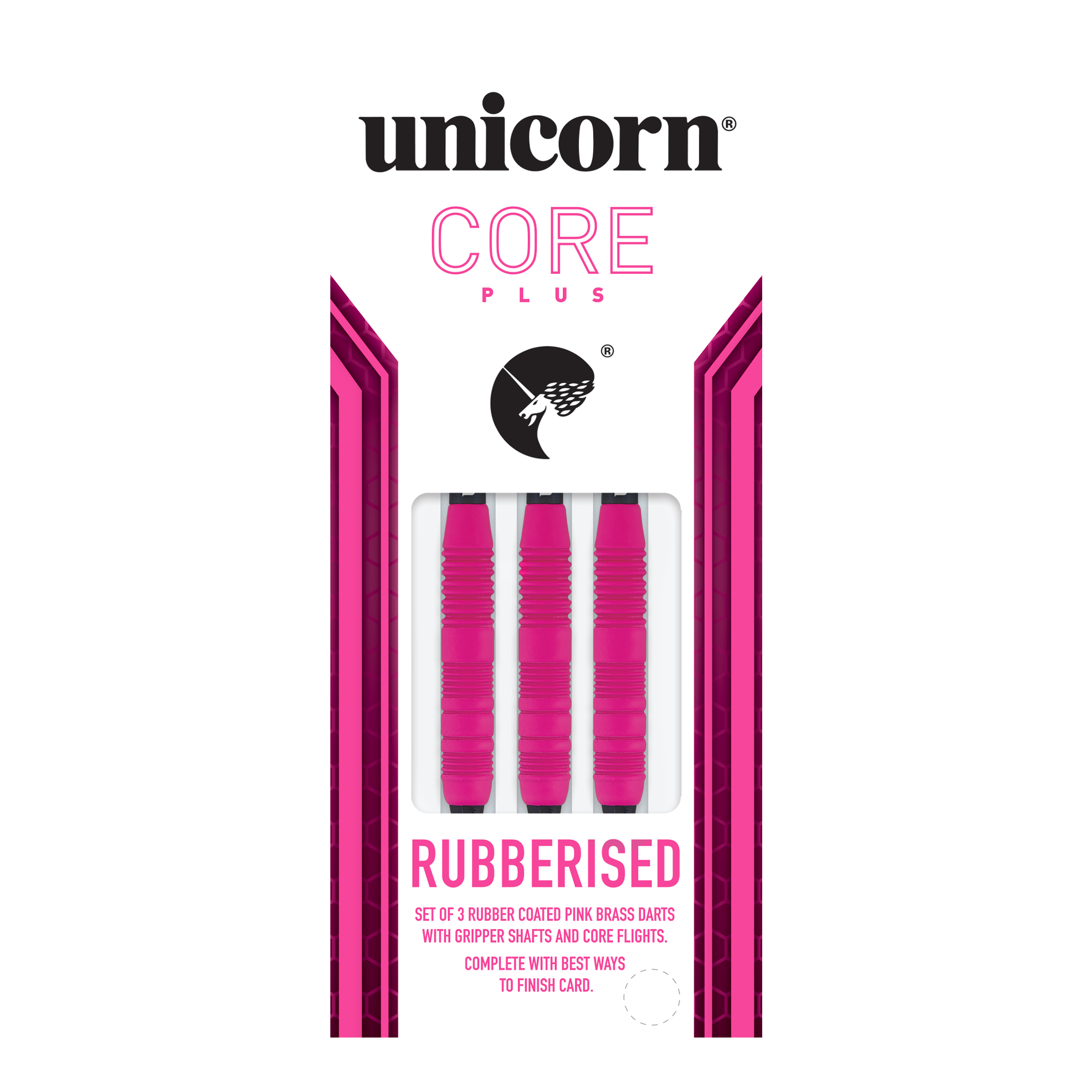 Unicorn Core Plus Rubberised Pink Softdarts - 19g