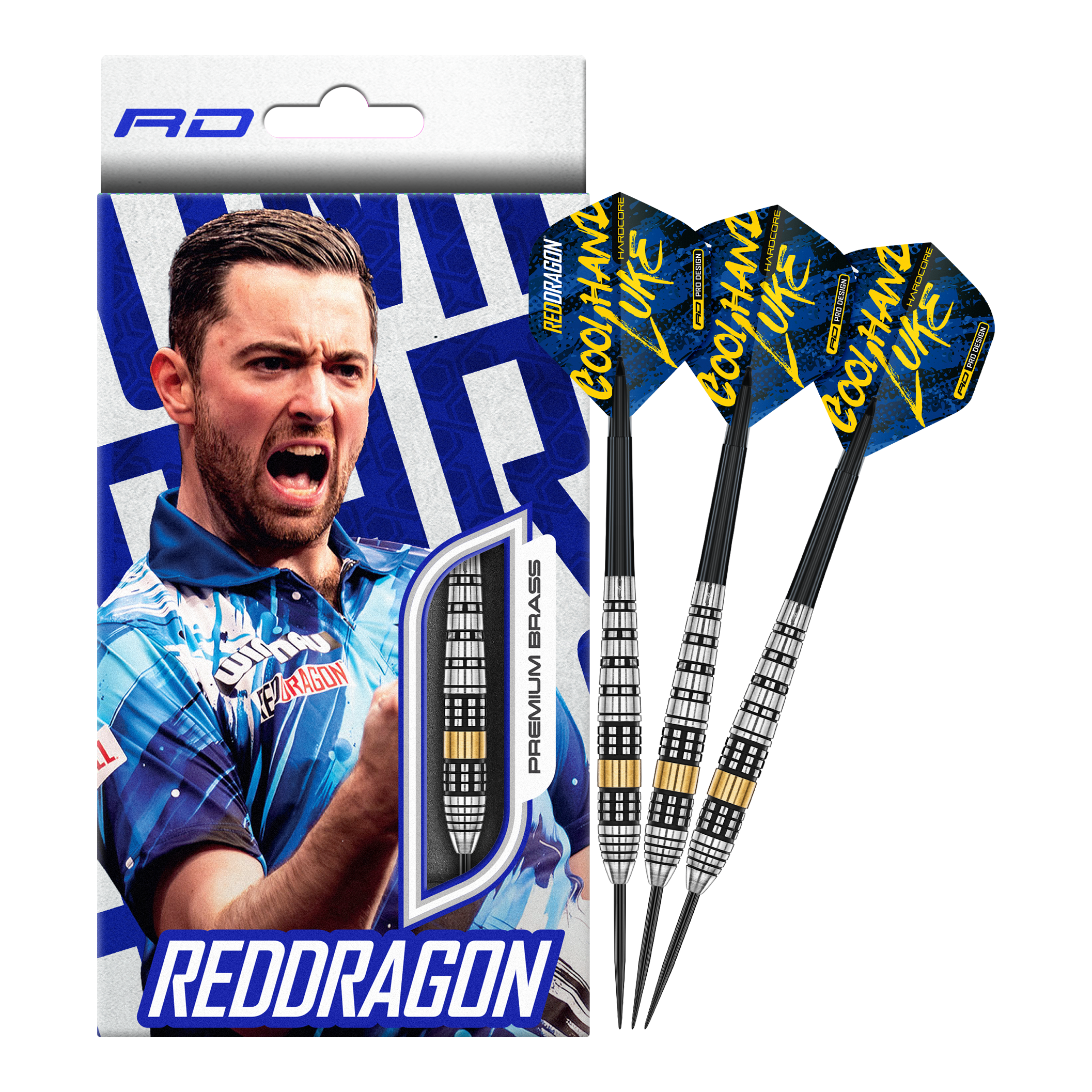 Red Dragon Luke Humphries Brass Steel Darts - 21 g Red Dragon Luke Humphries Brass Steeldarts - 21 g sind hochwertige Steeldarts. Das Bild zeigt die gesamte Länge eines Dartpfeils.