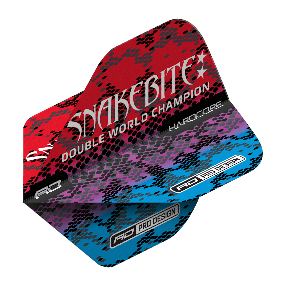 Red Dragon Hardcore Peter Wright Snakebite Multi Snakeskin Red Standard Flights