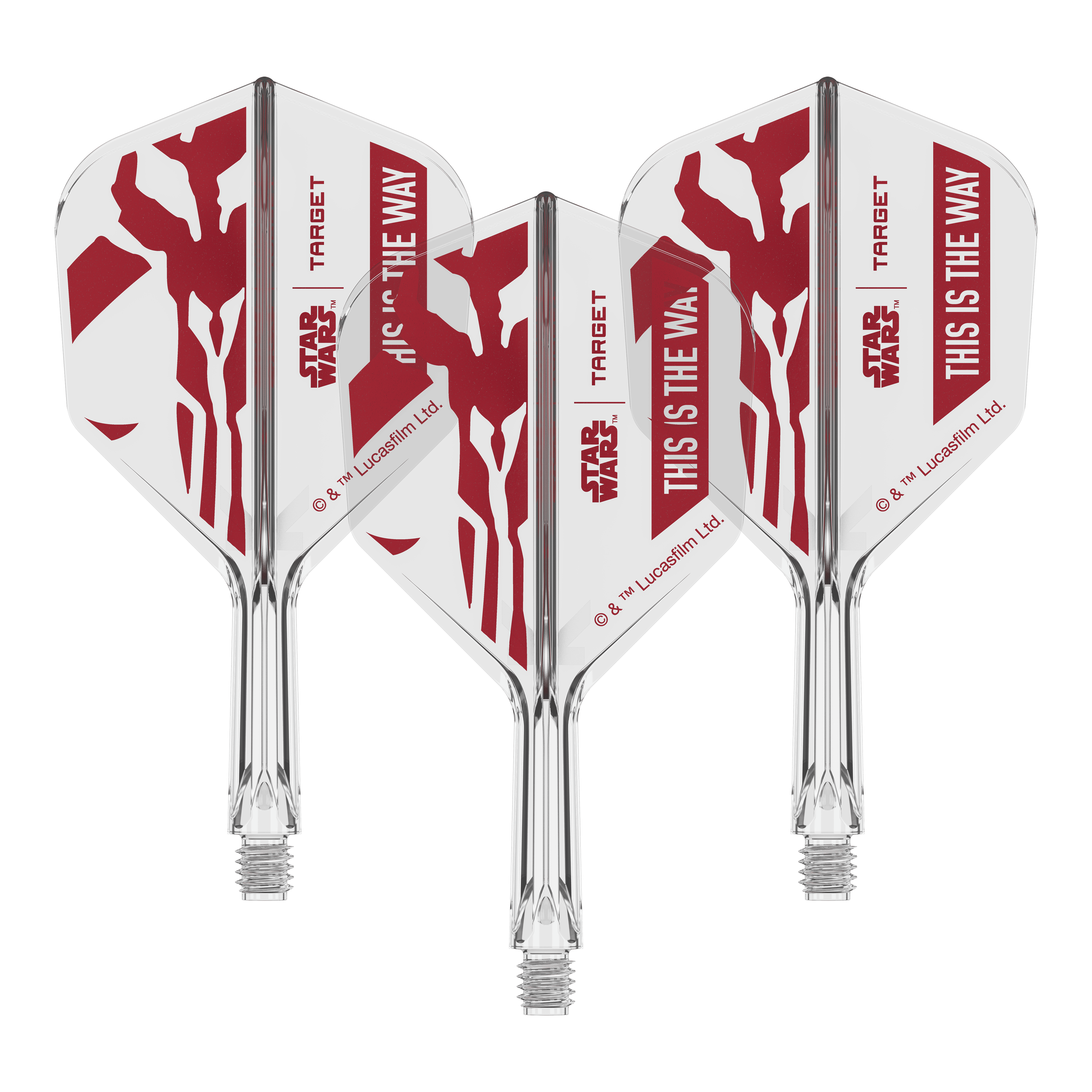 Target Star Wars K-Flex Set Mandalorian No6 Flights Dieses Motiv zeigt den Schriftzug 'This Is The Way' aus Star Wars auf einem Dart-Flügel. Der No6 Flight ist 19 mm groß und eignet sich für Darts.