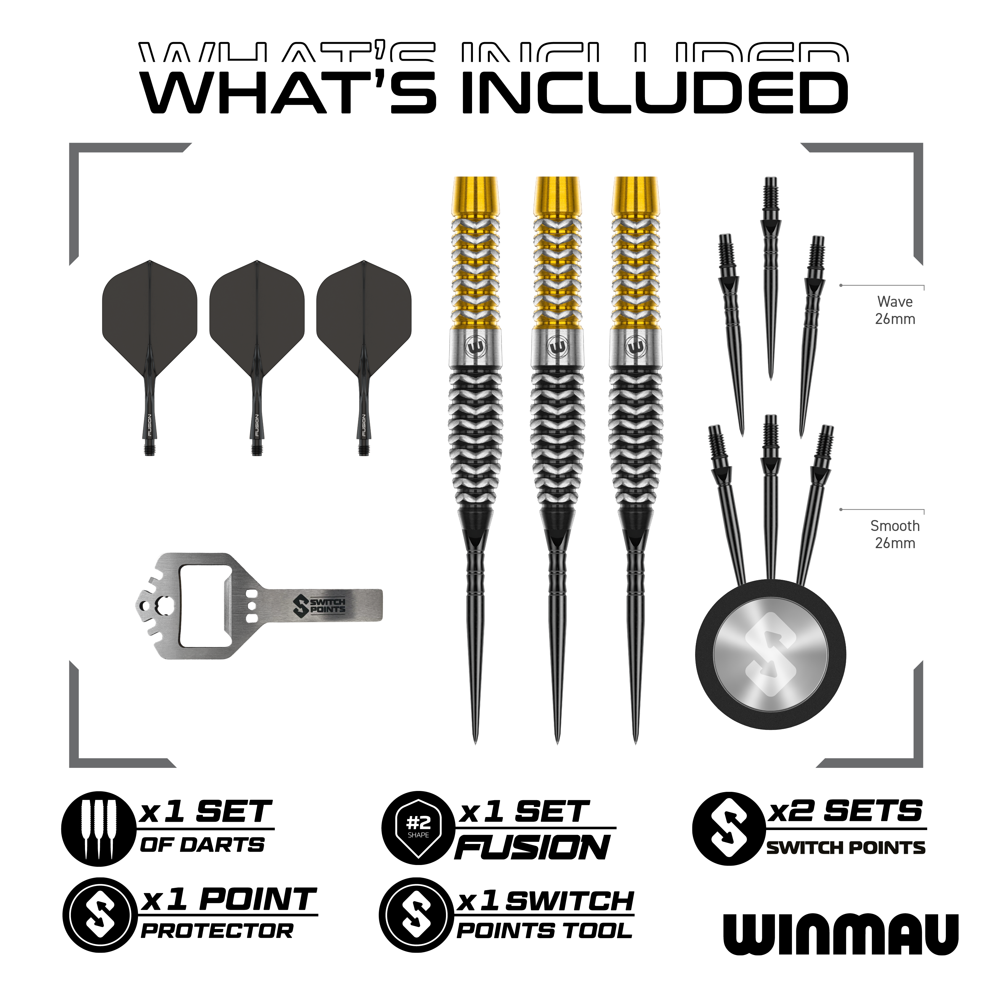 Winmau Exion Torpedo Switch Points Steeldarts Auf dem Bild ist wahrscheinlich ein Winmau Exion Torpedo Switch Points Steeldarts aus einer weiteren Ansicht zu sehen. Es illustriert ein Darts-Produkt.