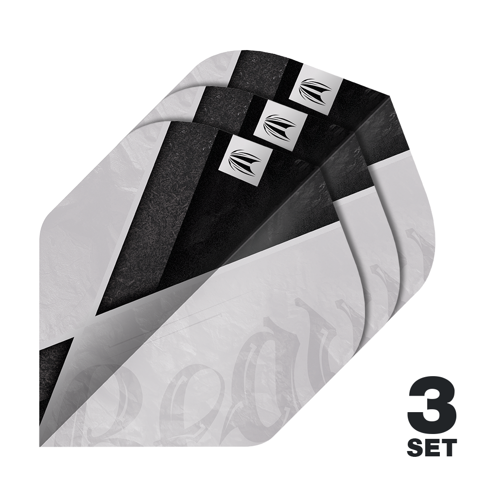 Hier sind die Target ProUltra Beau Greaves GEN2 No2 Standard Flights - 3 Sets zu sehen. Sie eignen sich ideal für präzises Dartspiel.