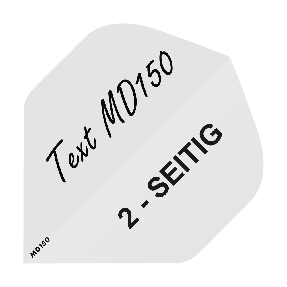 2-sided printed flights - desired text - MD150 standard