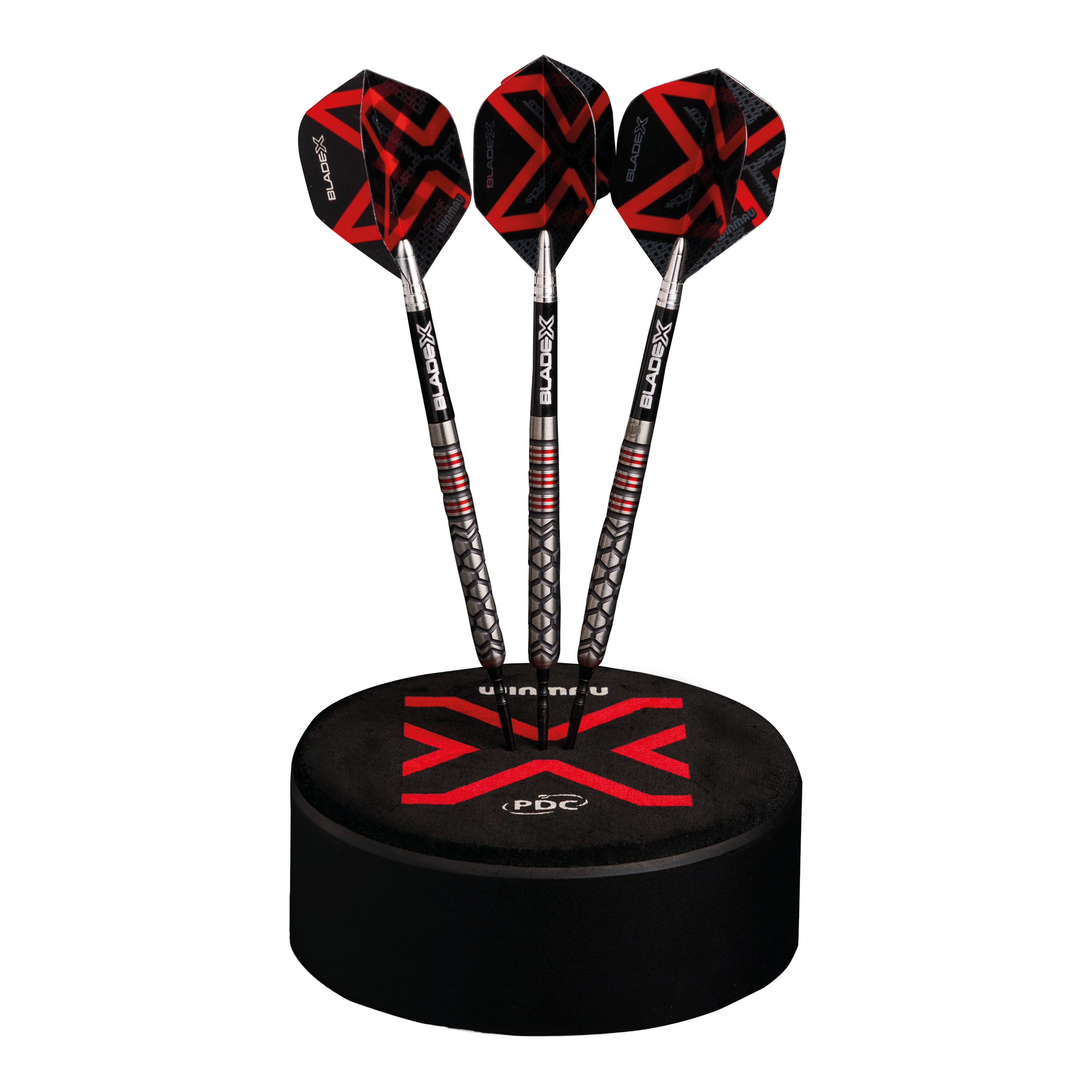 Winmau Dart Dock Blade X dart stand Abgebildet ist der Winmau Dart Dock Blade X Dartständer. Der Dartständer dient zur sicheren Ablage von Darts.