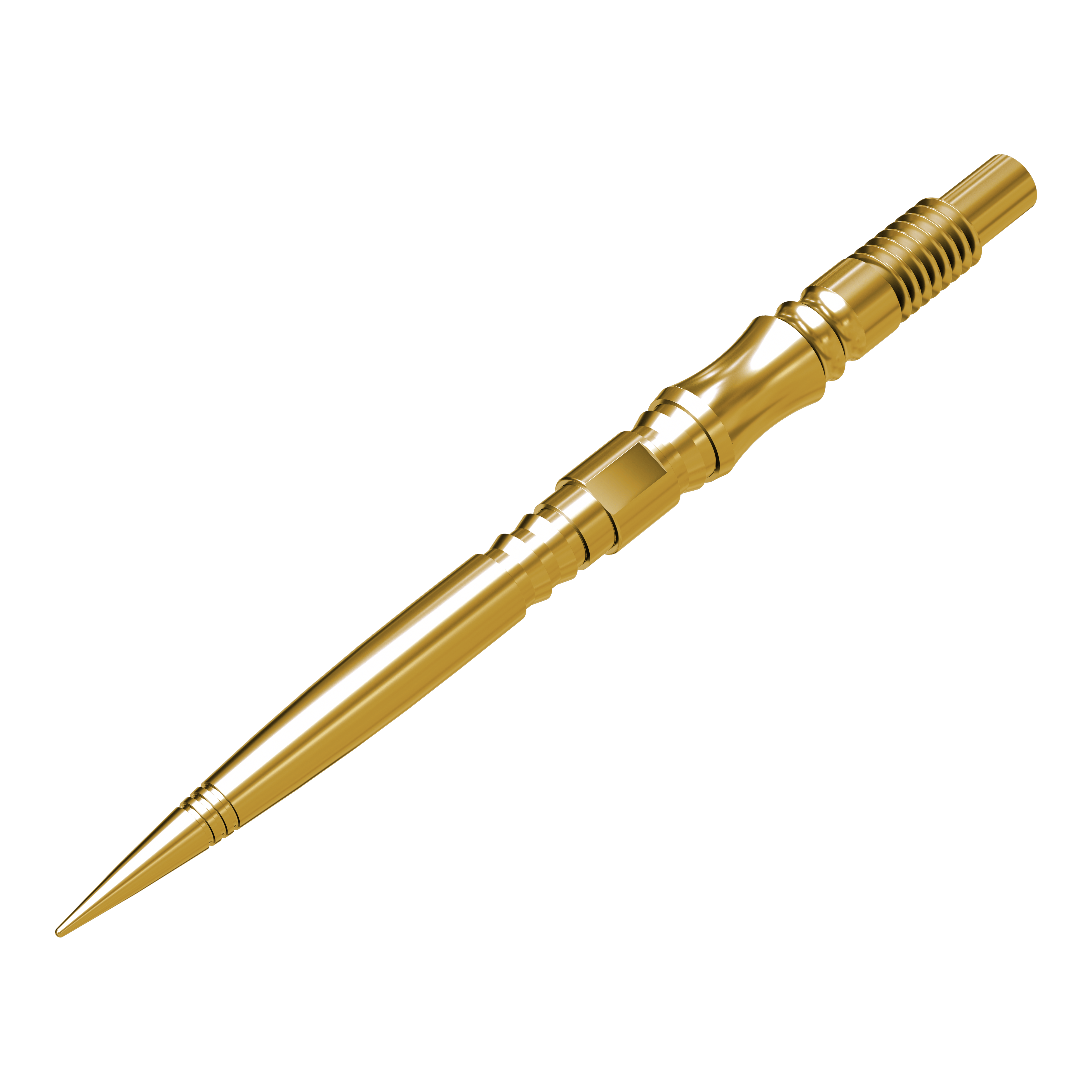 Harrows Quick Point Axis Elite Series Dart Tips - Gold Die Harrows Quick Point Axis Elite Series Dartspitzen in Gold werden hier präsentiert. Die Dartspitzen liegen in einer Reihe und zeigen ihre metallische Farbe.