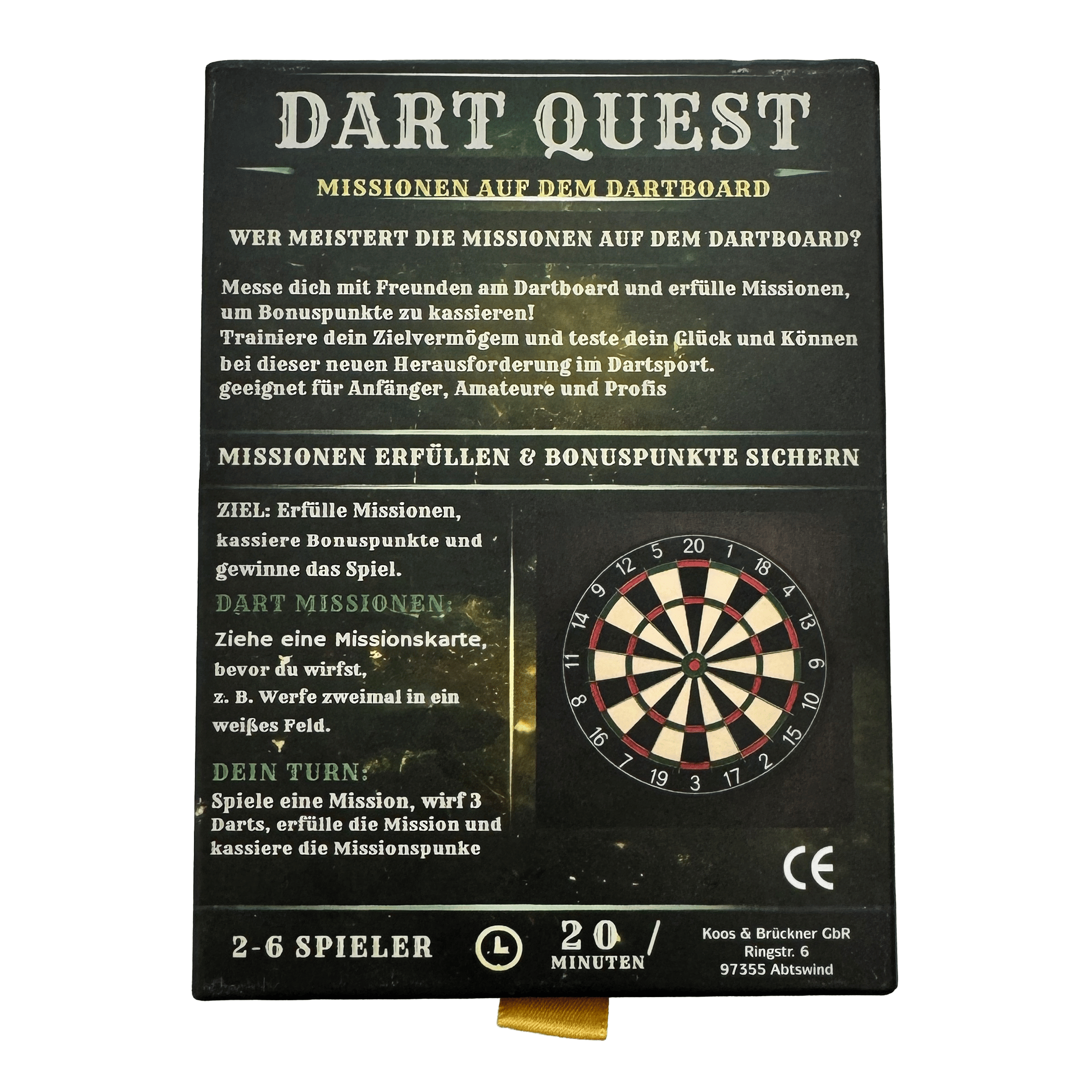 Dart Quest card game Das Dart Quest Kartenspiel ist hier abgebildet. Es ist ideal für Freunde und Familie.