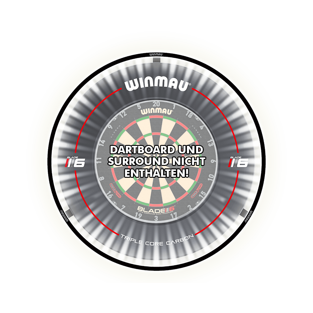 11398_Winmau_Plasma_LED_Dartboard_Light_2dUhodFyRqit16 Das Bild zeigt ein LED-Dartboard-Licht der Marke Winmau. In der Mitte steht der Hinweis: "Dartboard und Surround nicht enthalten!"