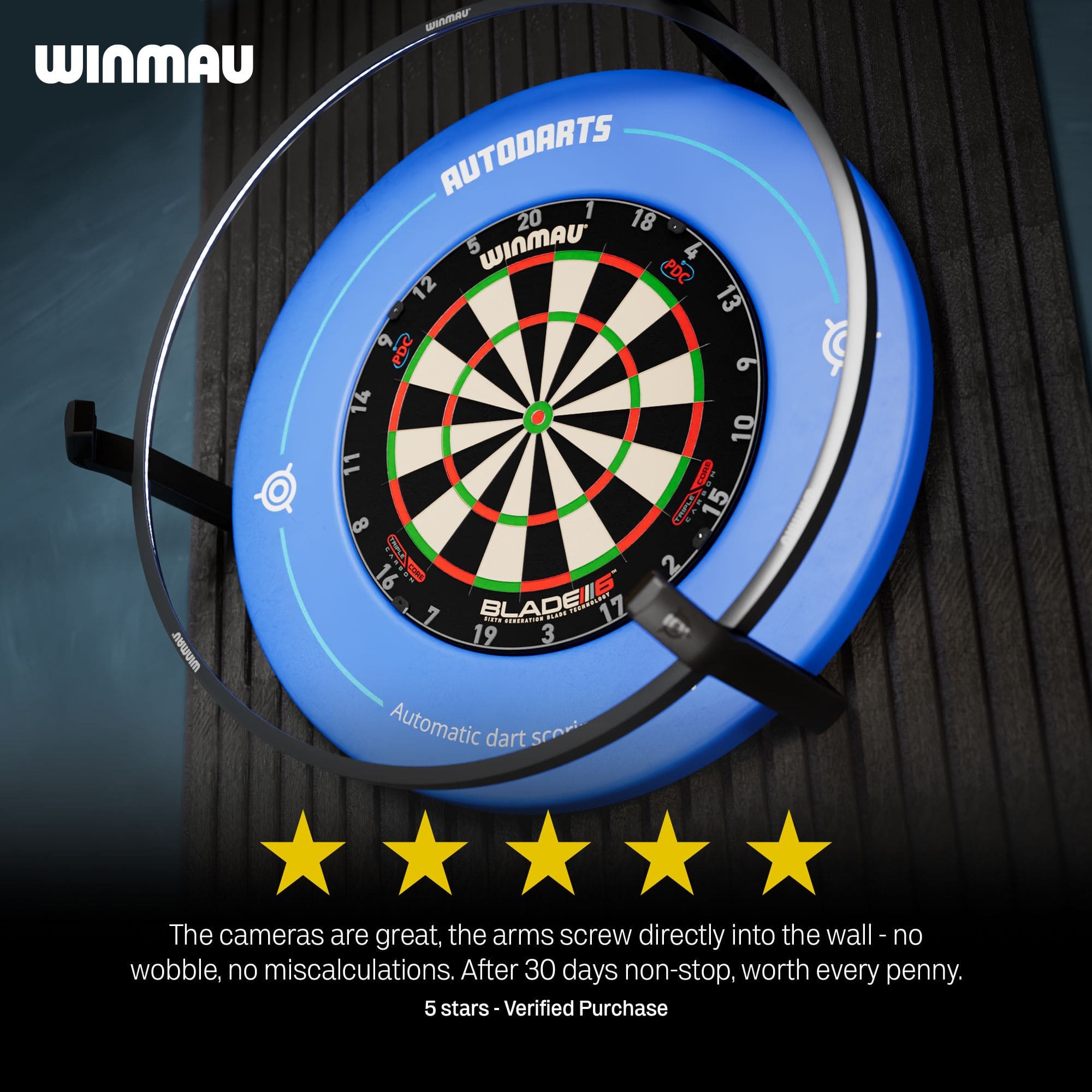 Autodarts Vantage auto scoring system Auf diesem Bild ist der Artikel mit dem Dateinamen 838001_Autodarts_Vantage_Auto-Scoring-System_8 zu sehen. Vermutlich ist es ein Teil eines automatischen Dart-Punktesystems.