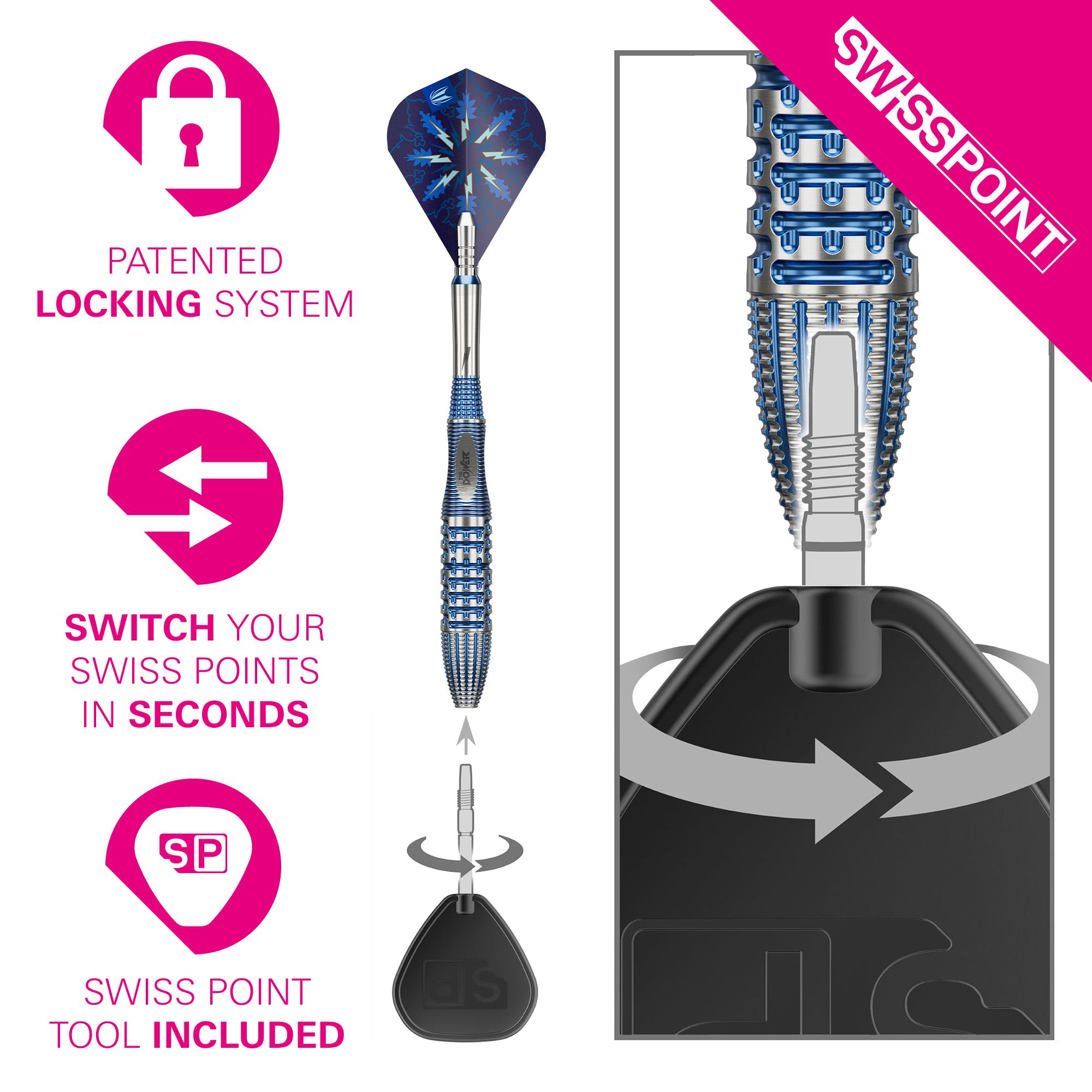 Target Phil Taylor Gx2 Swiss Point Steel Darts Abgebildet sind die Target Phil Taylor Gx2 Swiss Point Steeldarts. Sie eignen sich ideal für Dartspieler und bieten eine hochwertige Verarbeitung.