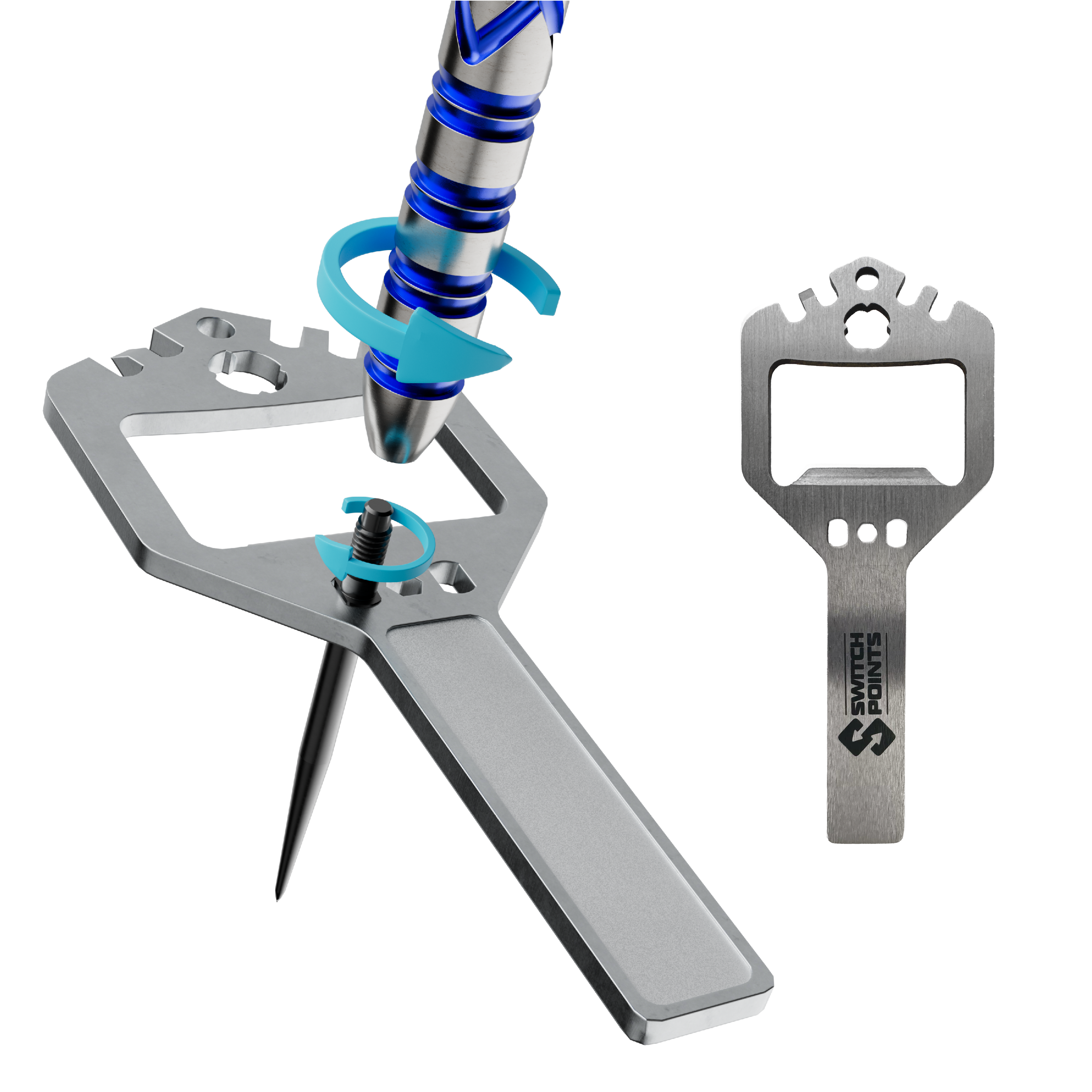 Auf dem Bild sind die Red Dragon Gerwyn Price Blue Original Switch Point Steeldarts zu sehen. Diese Darts sind ideal für Turnierspieler konzipiert.