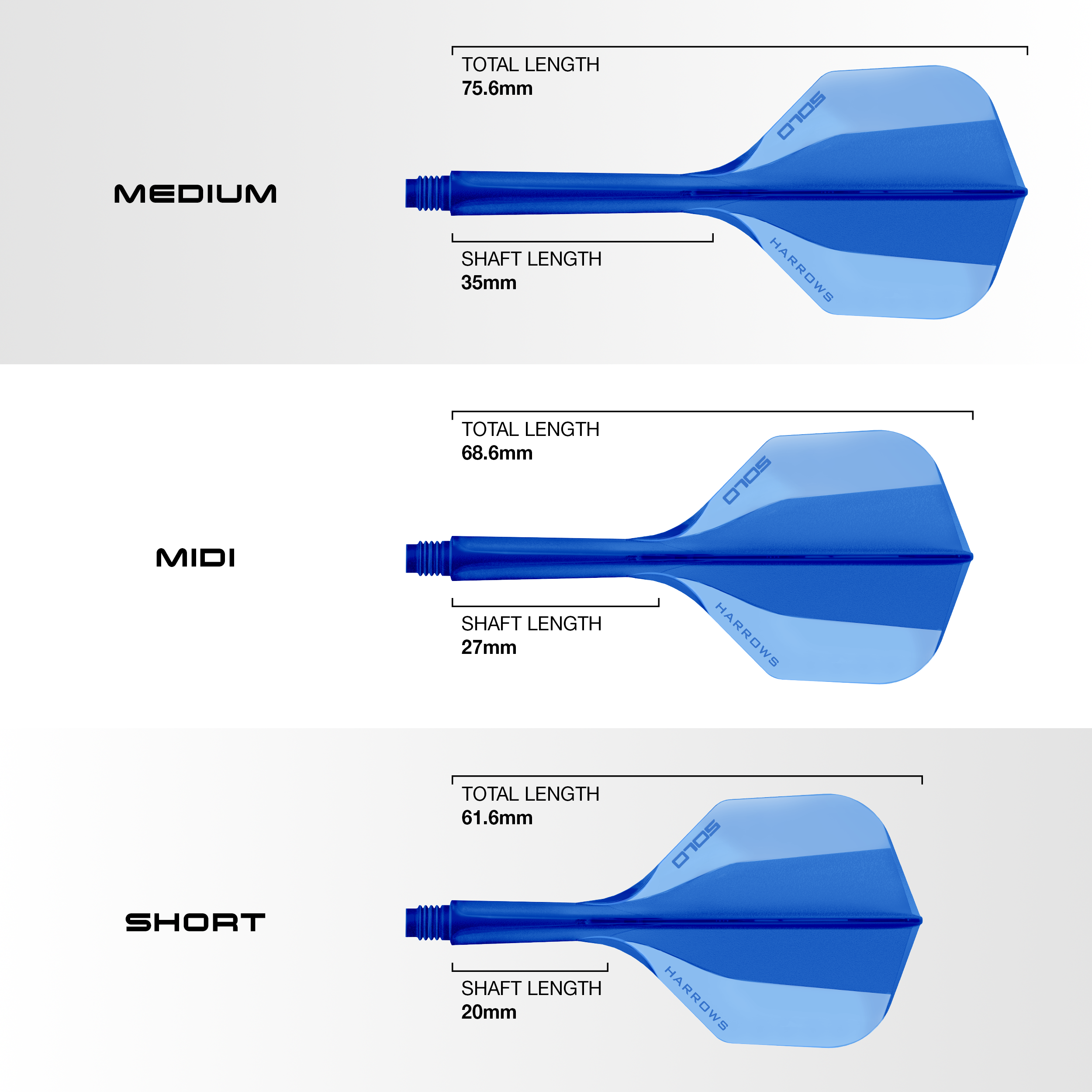 Harrows Solo No6 Flight Shaft System - Blue Hier sieht man das Harrows Solo No6 Flight-Shaft-System in Blau. Es handelt sich um ein Zubehörteil für Dartpfeile.