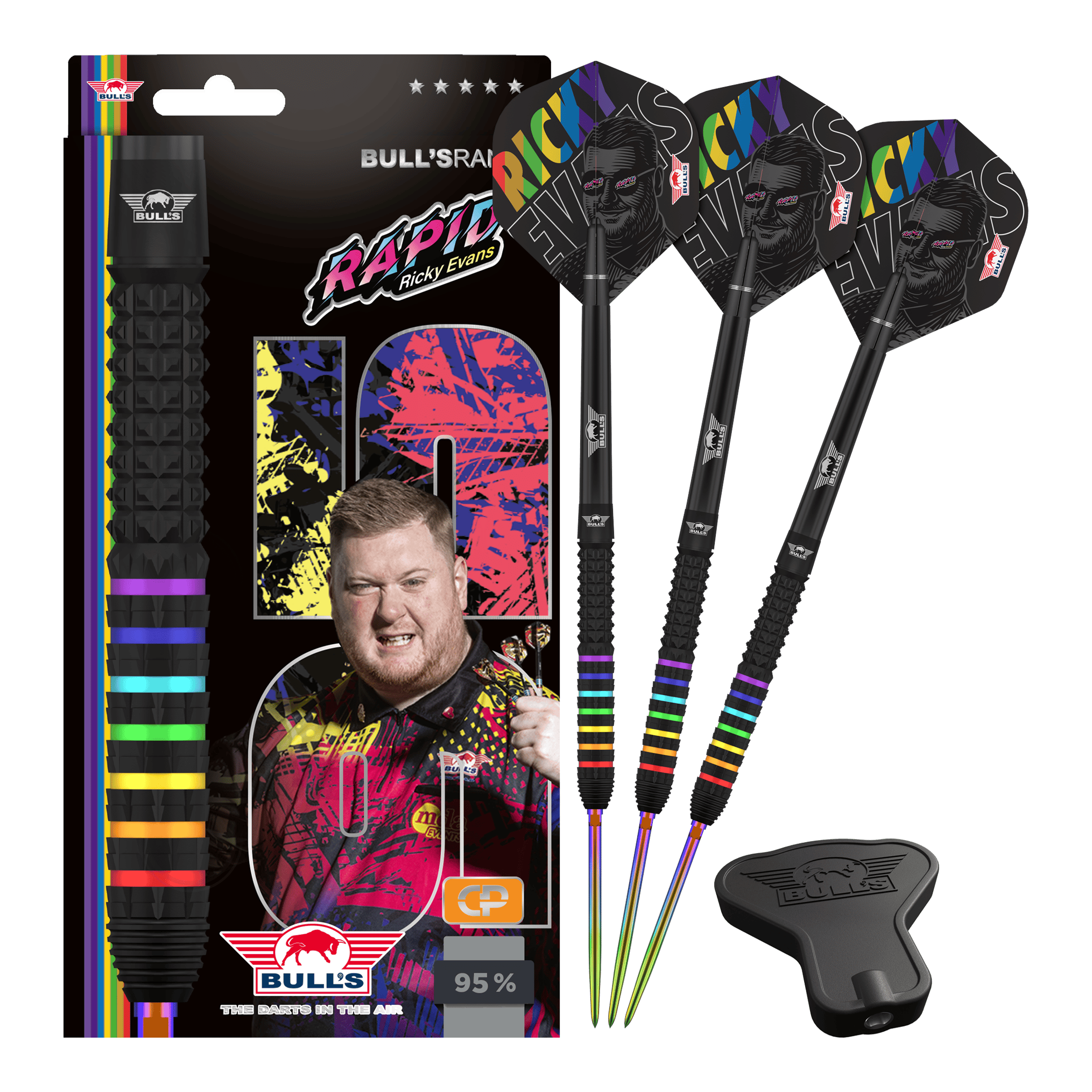 Bulls NL Ricky Evans Rapid 95 Convertible Point Steel Darts Bulls NL Ricky Evans Rapid 95 Convertible Point Steel Darts