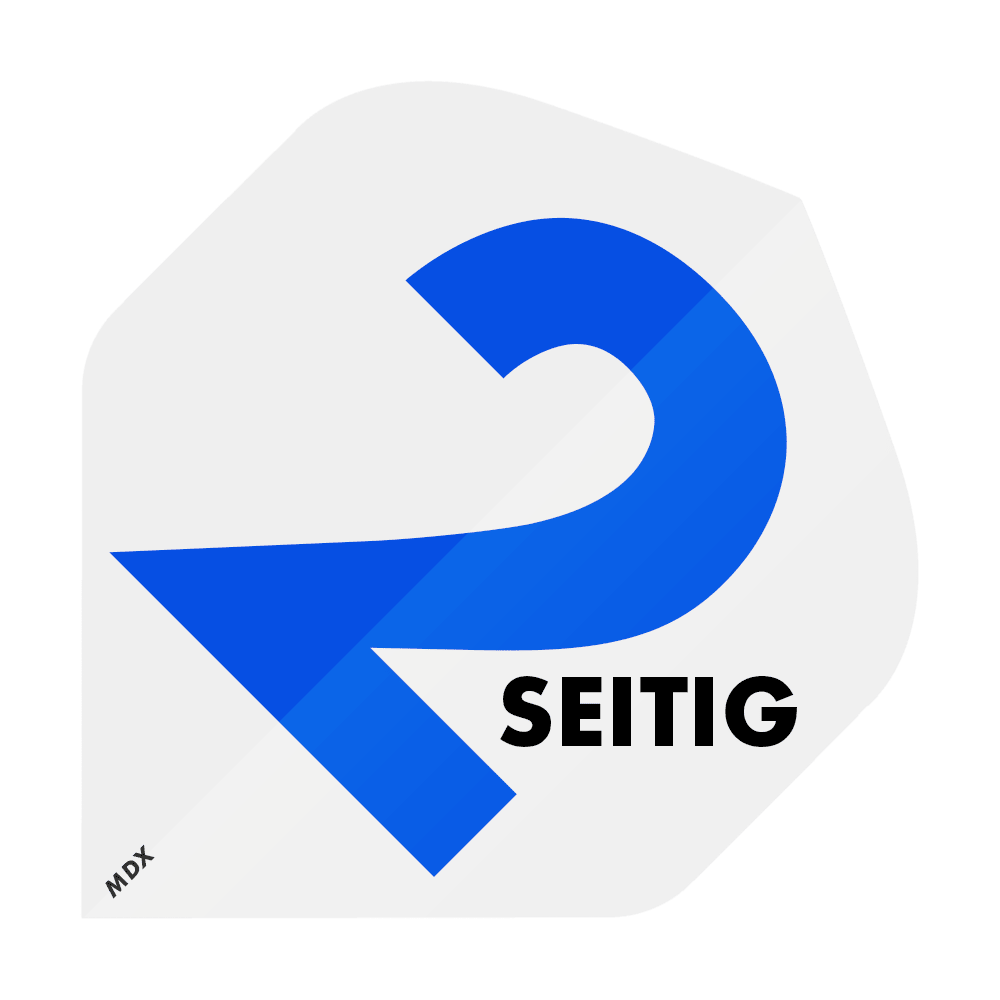 MD-401-Log_2-Seitig_Bedruckte_Flights_Logo_MDX_1 Das Bild zeigt ein großes, blaues Symbol, das wie eine stilisierte Zahl 2 aussieht. Darunter steht das Wort "SEITIG" in schwarzer, fetter Schrift.
