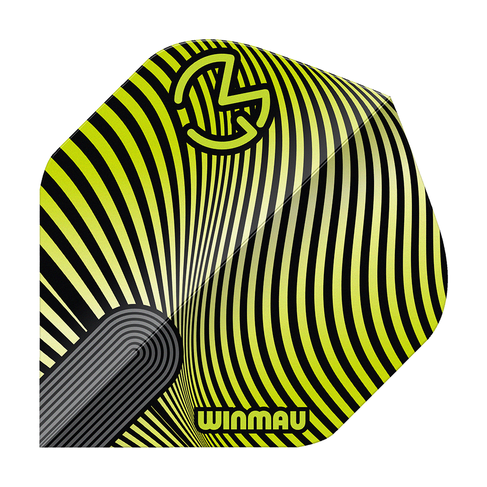 Winmau Prism Delta MvG Green Black No2 Standard Flights Hier sieht man Winmau Prism Delta MvG Green Black No2 Standard Flights. Das Flight-Set fällt durch besondere Akzente auf.