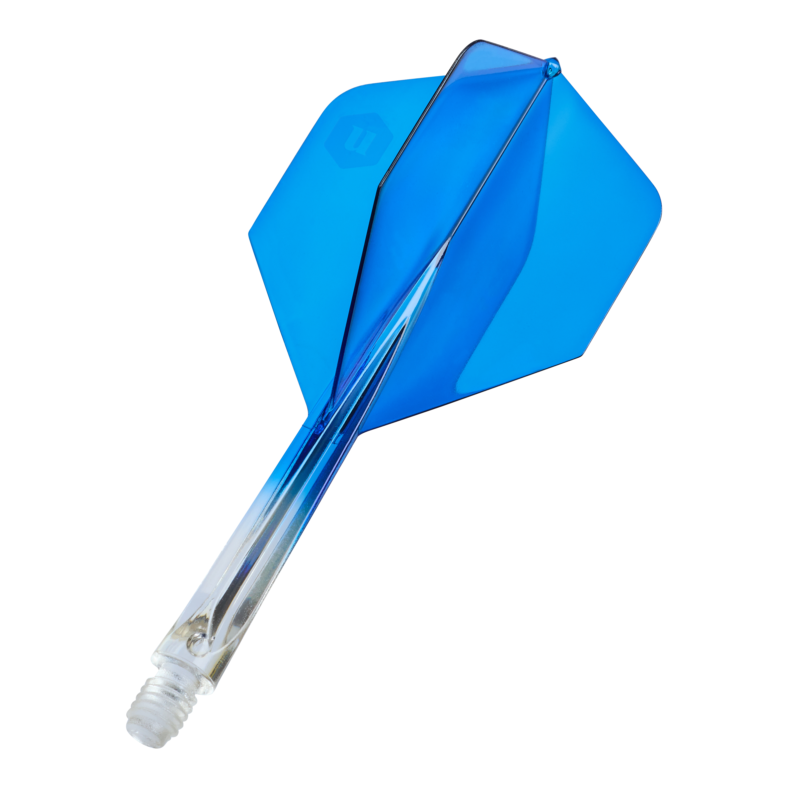 Unicorn Forge Two Tone No2 Standard Flights - Clear Blue Unicorn Forge Two Tone No2 Standard Flights in Klar Blau, Medium, sind zu sehen. Es sind Ersatz-Flights für Dartpfeile.