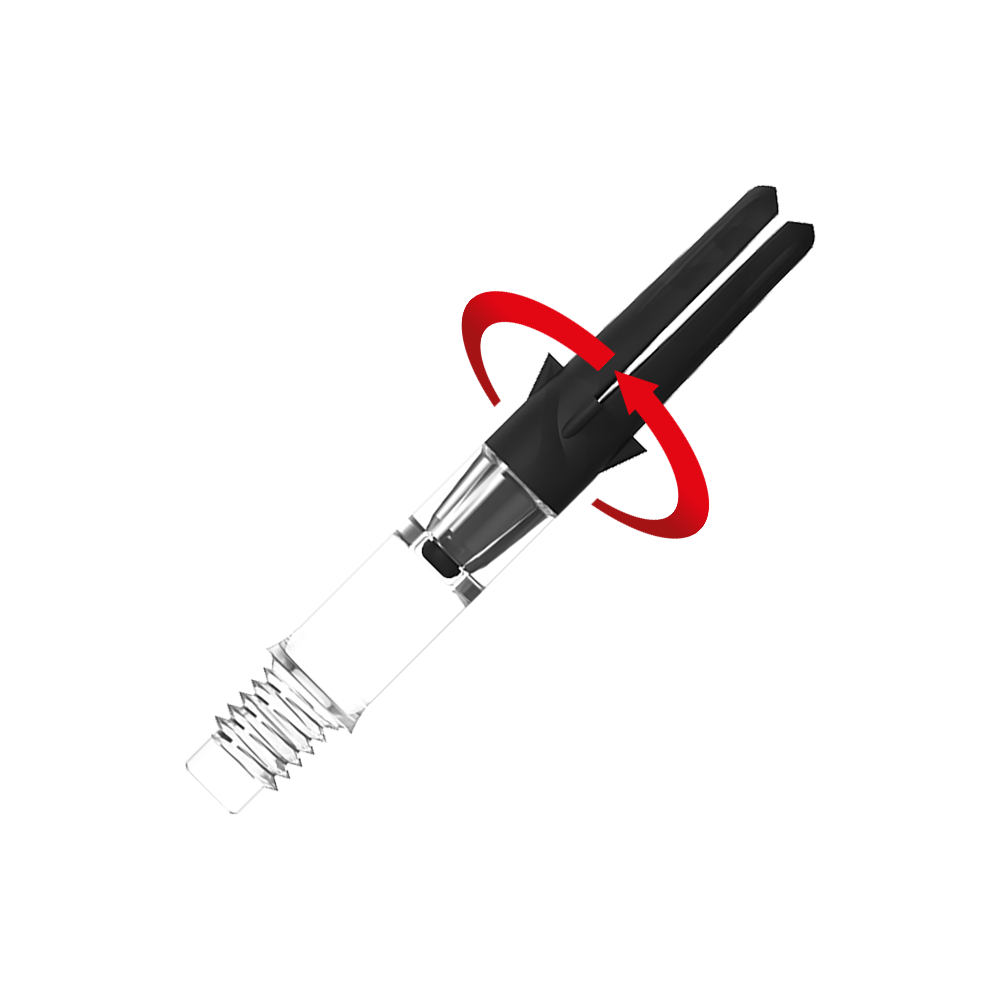 L-L-Style-Shaft Carbon Silent Straight - Clear Zu sehen ist ein Produkt mit dem Namen L-Style L-Shaft Carbon Silent Straight Clear OhneKappen 32mm 2 Symbol. Es scheint ein Schaft für Dartpfeile zu sein.