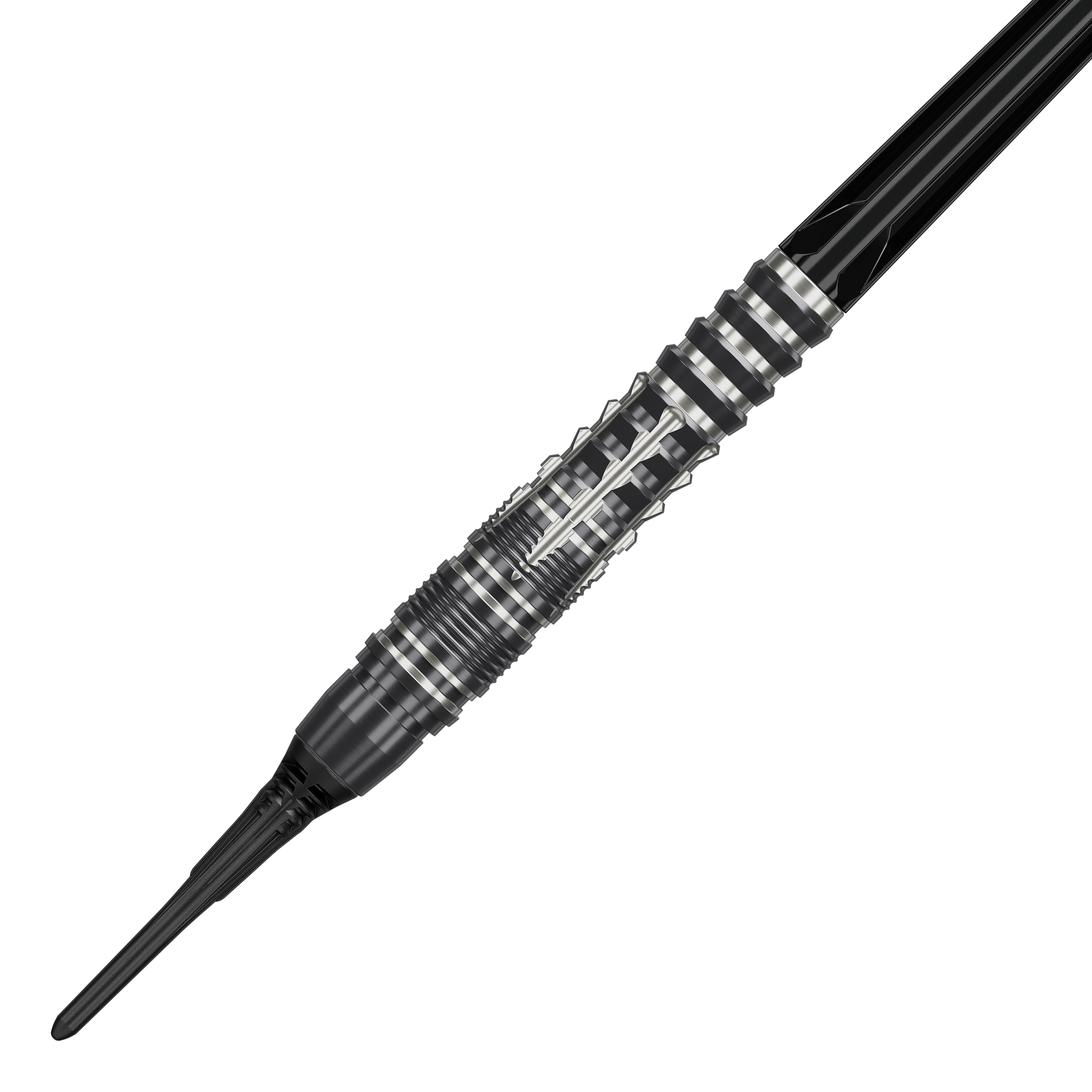 Das Bild zeigt die Target Black Marque Blaze Softdarts mit einem Gewicht von 18g. Hochwertige Softdarts für präzises Dartspiel.