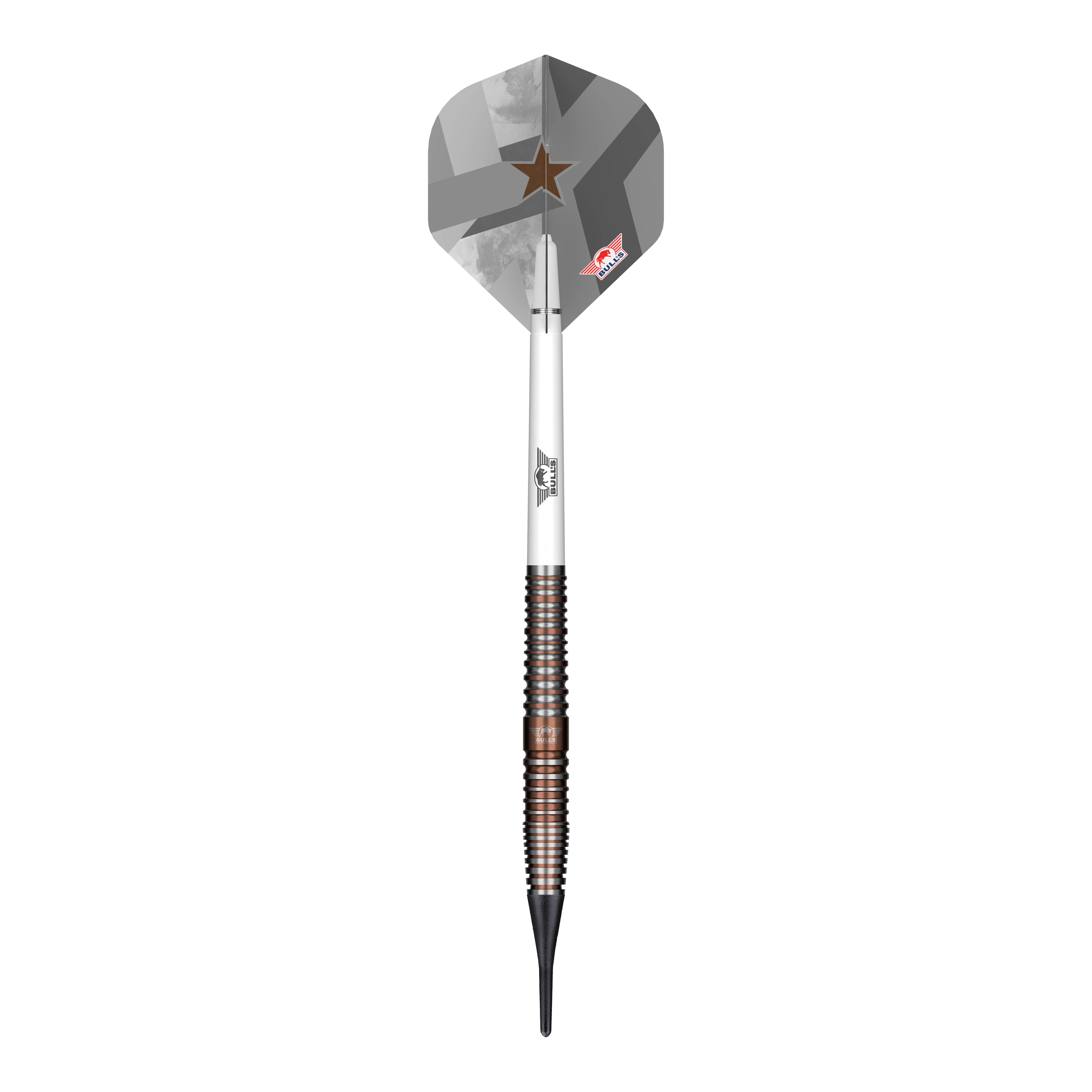 Bulls NL Max Hopp E5 soft darts - 20g Das Foto zeigt die Bulls NL Max Hopp E5 Softdarts - 20g. Dieses Produkt richtet sich an Freunde des Softdart-Spiels.