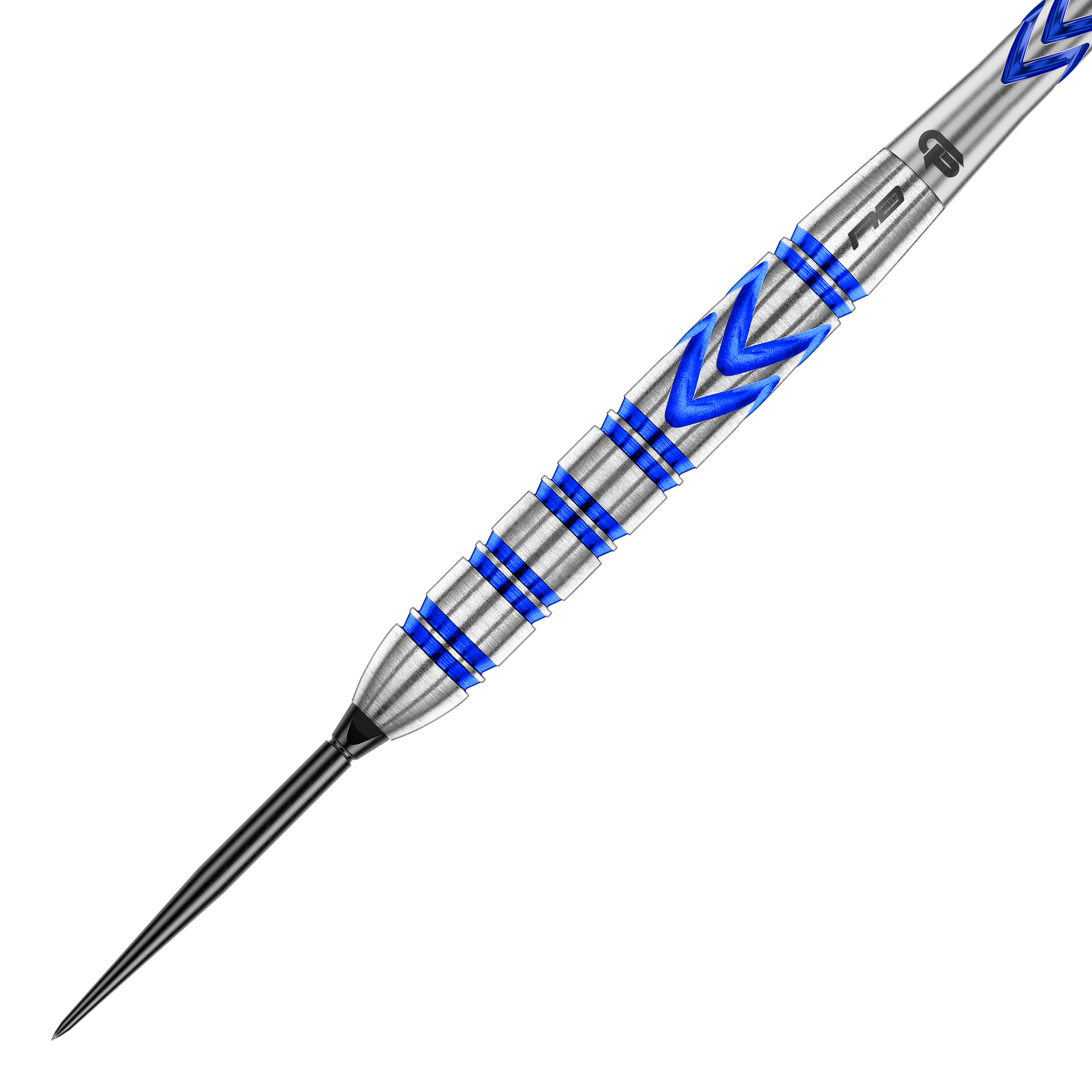 Abgebildet sind die Red Dragon Gerwyn Price Blue Original Switch Point Steeldarts aus einer anderen Perspektive. Diese Darts sind bekannt für ihr einzigartiges Aussehen und ihre Qualität.