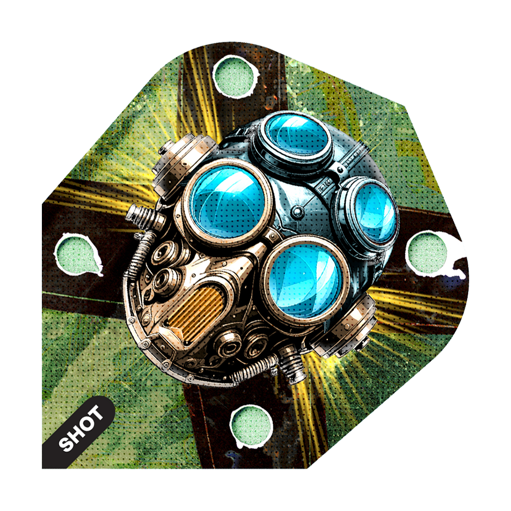 Shot Badlands Krush No6 Flights Dies ist ein Bild von Shot Badlands Krush No6 Flights. Das Produkt zeigt Dart-Flights in einem ansprechenden Design.