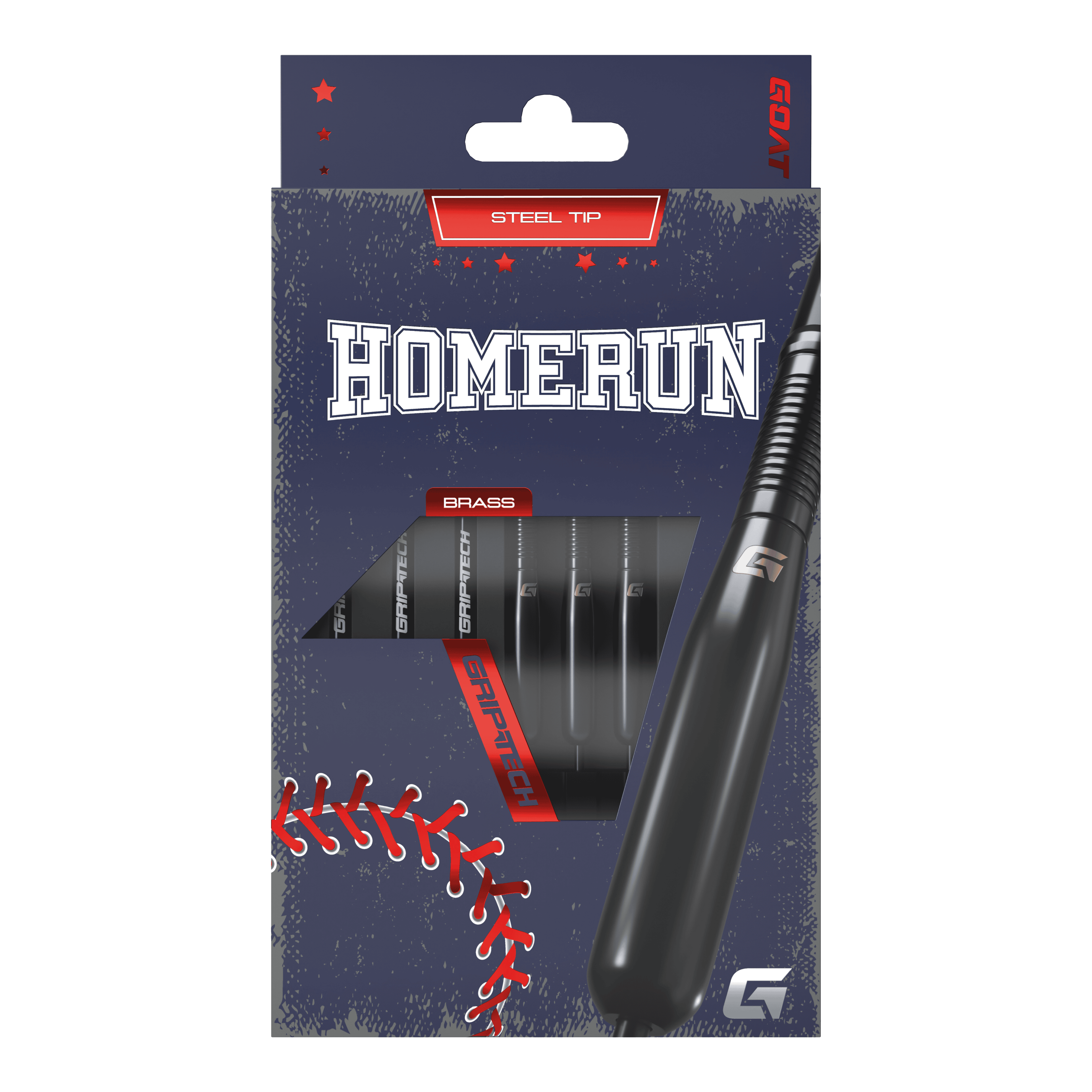 GOAT Homerun Baseball Black Brass Steeldarts - 15g