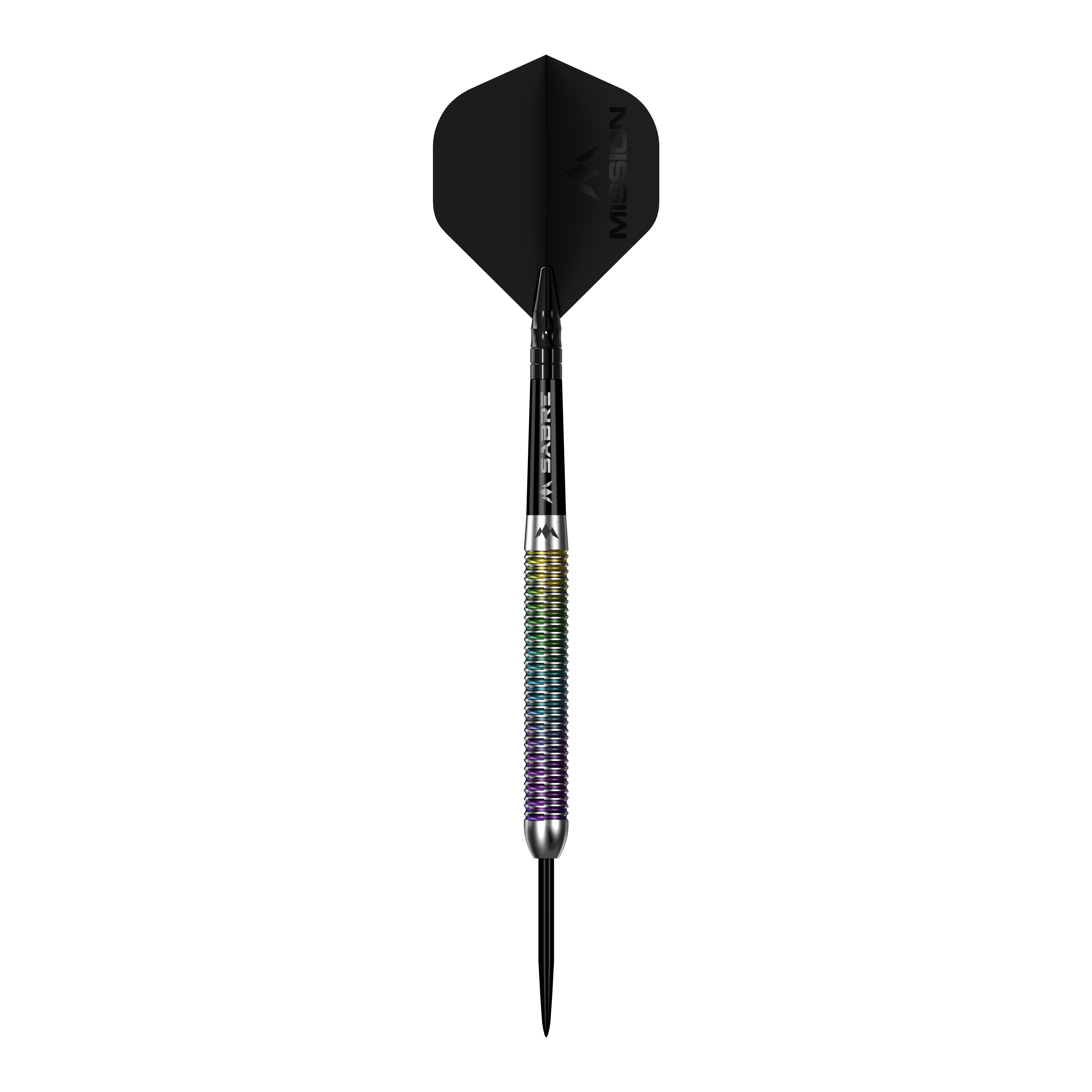 Abgebildet sind die Mission Kaleidos Steeldarts. Die Darts sind deutlich und von nah zu sehen.