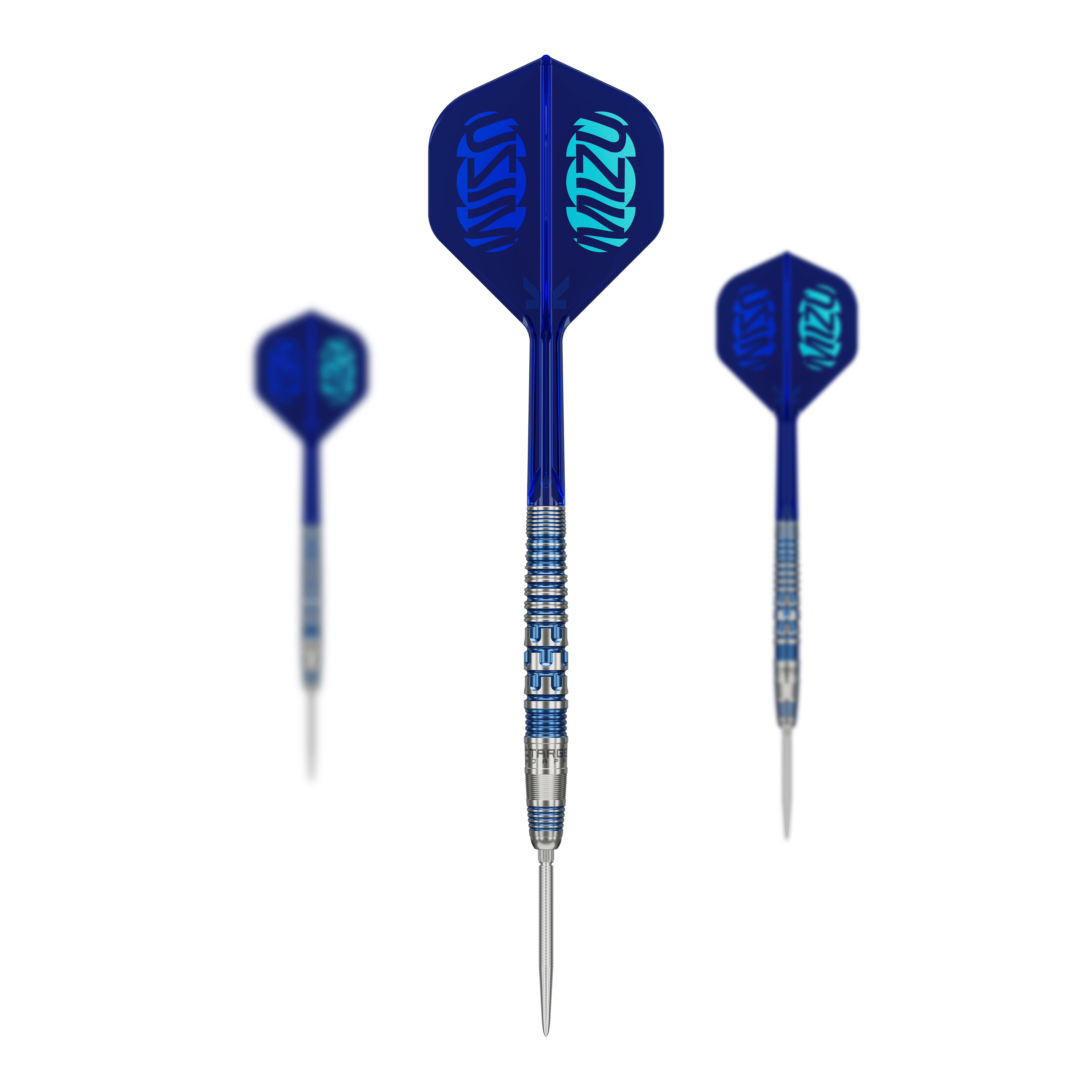 Abgebildet ist das Produkt Target Japan Mizu Series 01 Swiss Point Steeldarts. Es handelt sich um spezielle Steeldarts aus der Mizu Serie von Target.