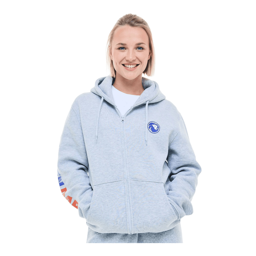 Das Bild zeigt den Löwen Kollektion Zip-Hoodie. Es handelt sich um einen bequemen Hoodie mit Reißverschluss.