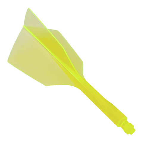 Condor Ax 120 Flight System Neon Yellow - Narrow Das Bild zeigt ein Condor Axe 120 Flight-System in Neon-Gelb mit schmalem Design. Es handelt sich um einen einteiligen Dartflug und -schaft.