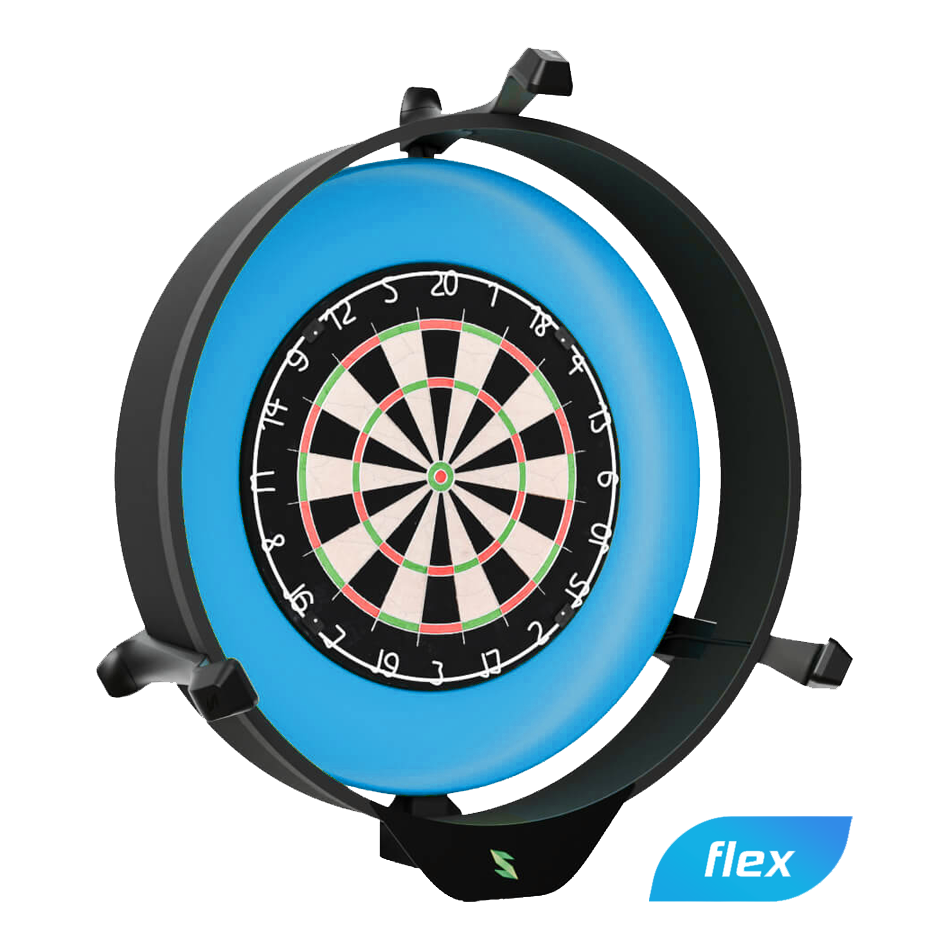 Scolia Home 2 FLEX - Electronic Autoscoring System with Lighting Ring 2026 Das Bild zeigt das Produkt „Scolia Home 2 FLEX – Electronic Score System mit Beleuchtungsring“. Es ist ein elektronisches Punktesystem für Dartscheiben mit einem leuchtenden Ring zur besseren Sichtbarkeit.
