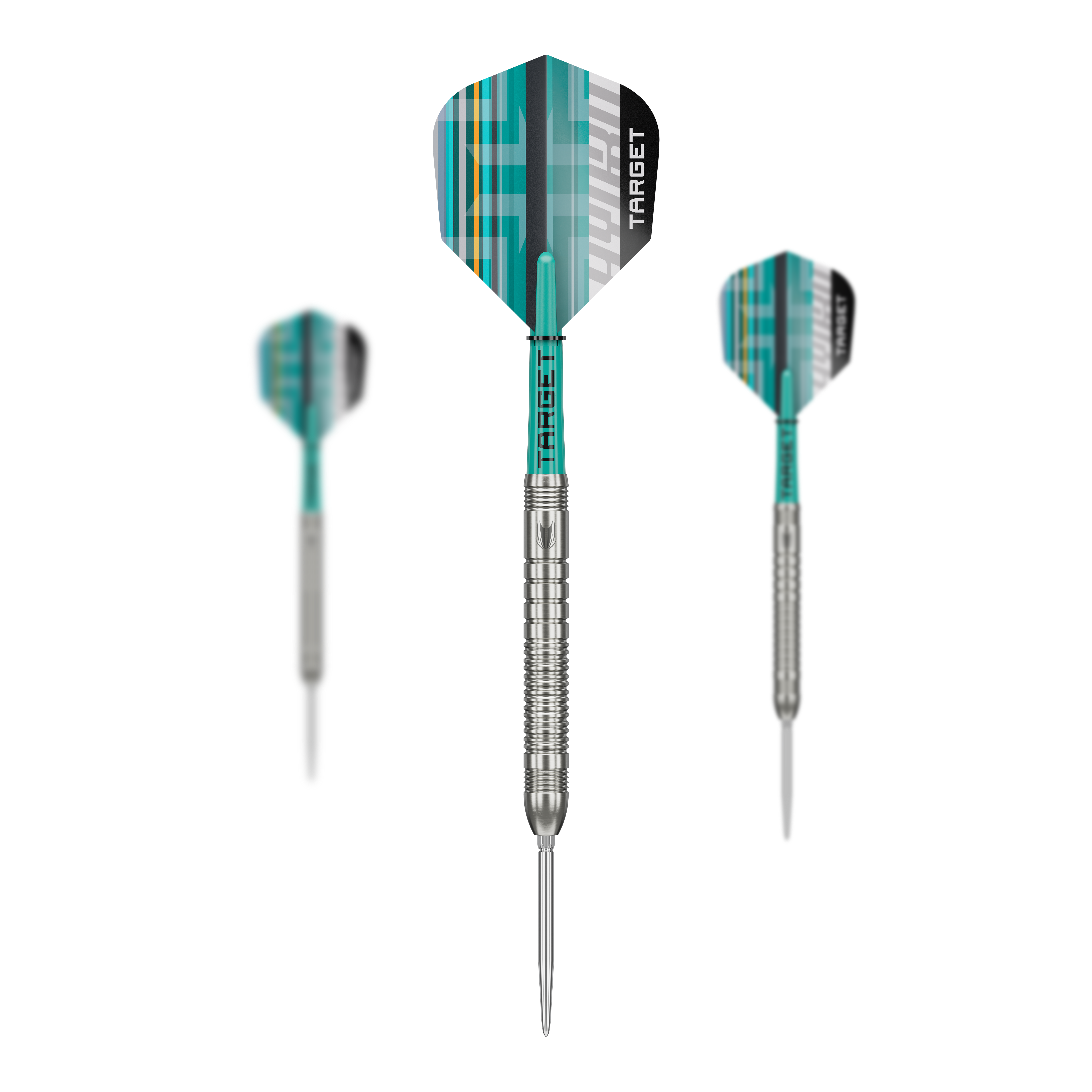Target Hydro 03 Swiss Point steel darts Hier ist das Set der Target Hydro 03 Swiss Point Steeldarts abgebildet. Es handelt sich um ein komplettes Dart-Set für professionelle Spiele.