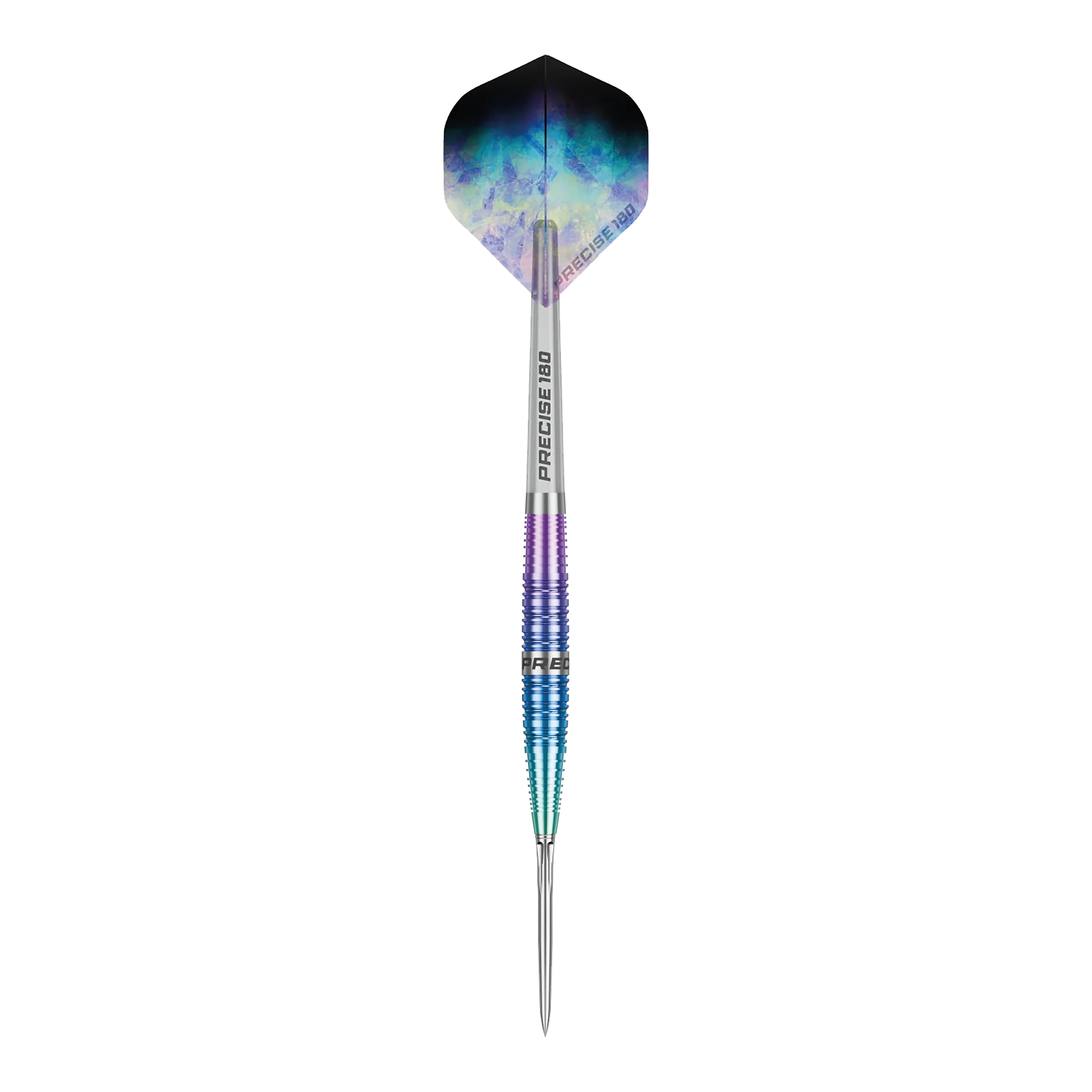 Precise 180 Northern Lights steel darts Abgebildet ist ein einzelner Precise 180 Northern Lights Steeldart. Der Dartpfeil hebt sich klar vom Hintergrund ab.