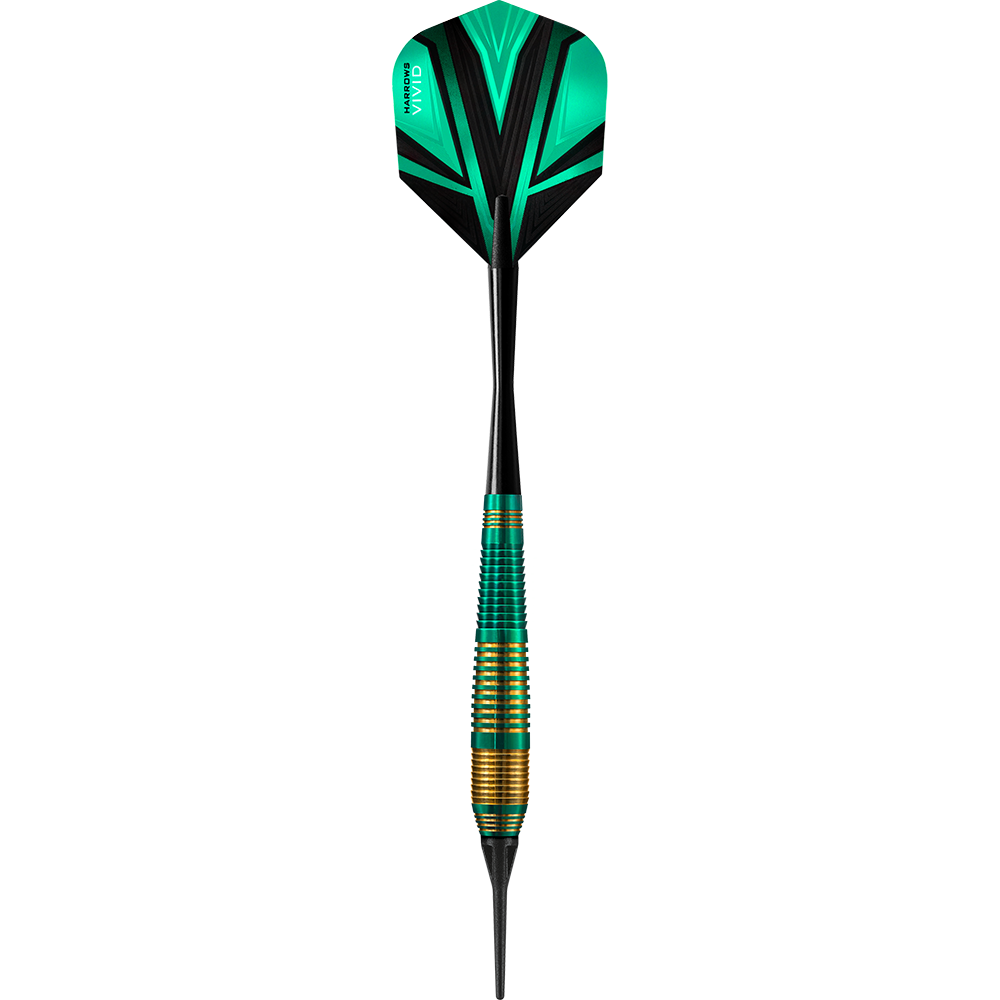 Harrows Vivid Brass Green Soft Darts - 18g