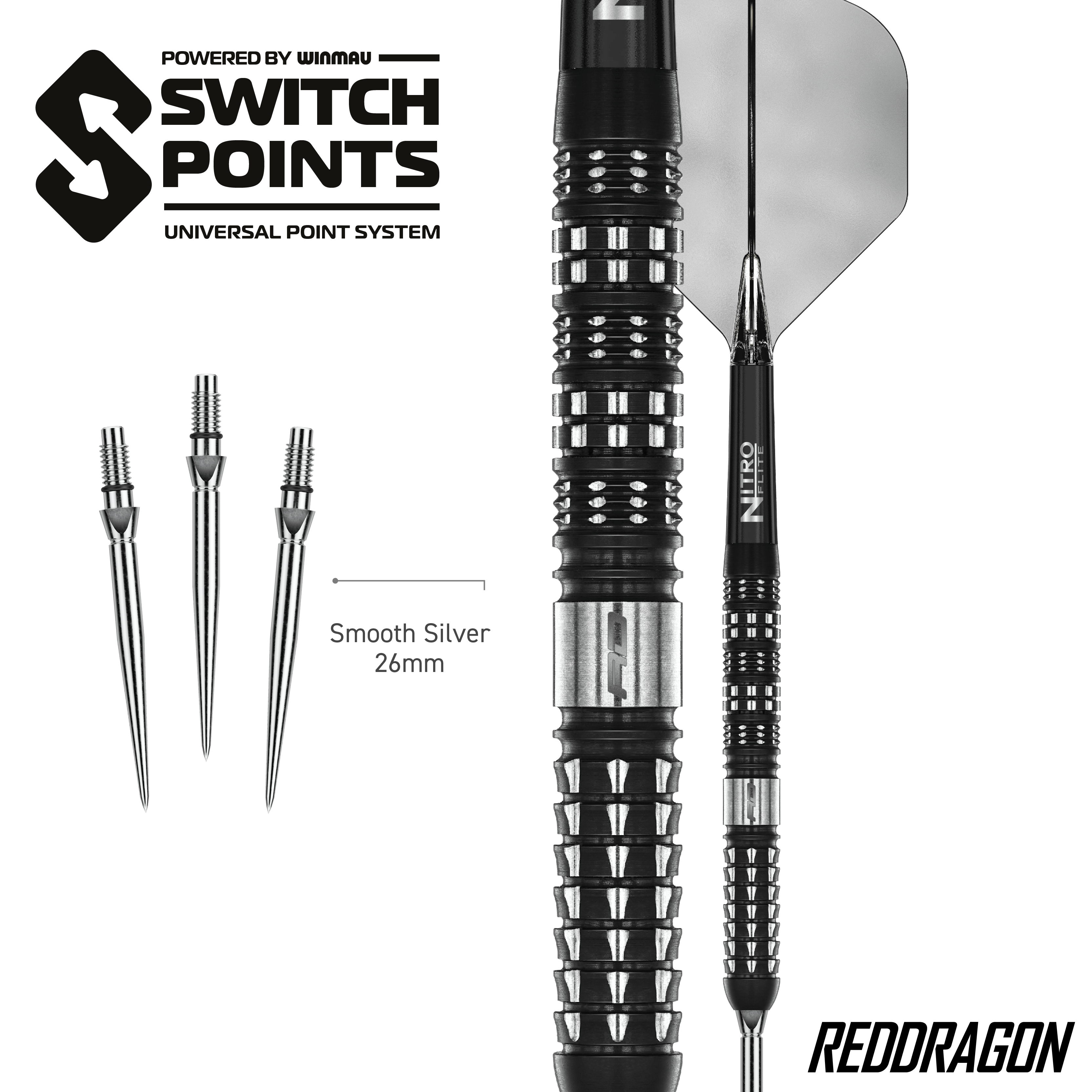 Red Dragon Recon Parallel Steeldarts Auf dem Bild sind die Red Dragon Recon Parallel Steeldarts zu sehen. Die Darts haben ein paralleles Barrel-Design für gleichmäßigen Griff.