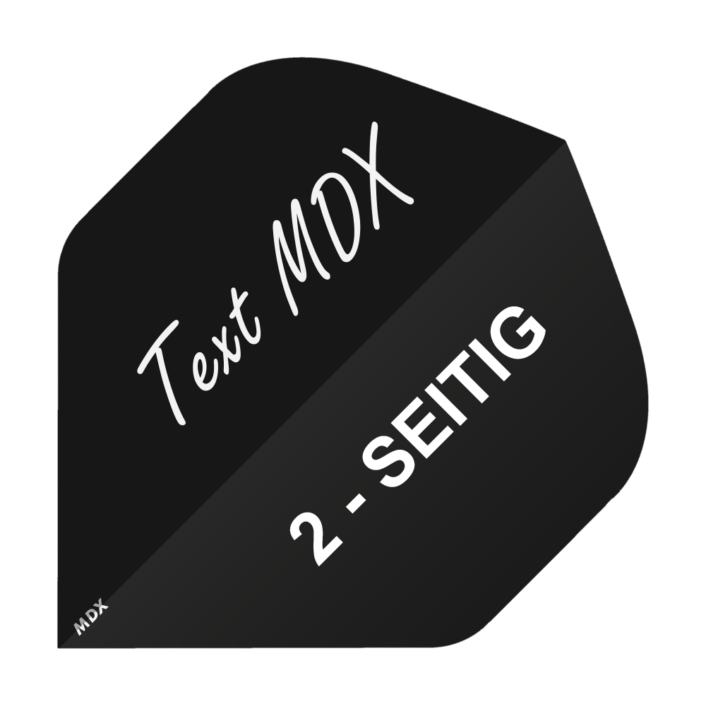 2-sided printed flights - desired text - MDX standard