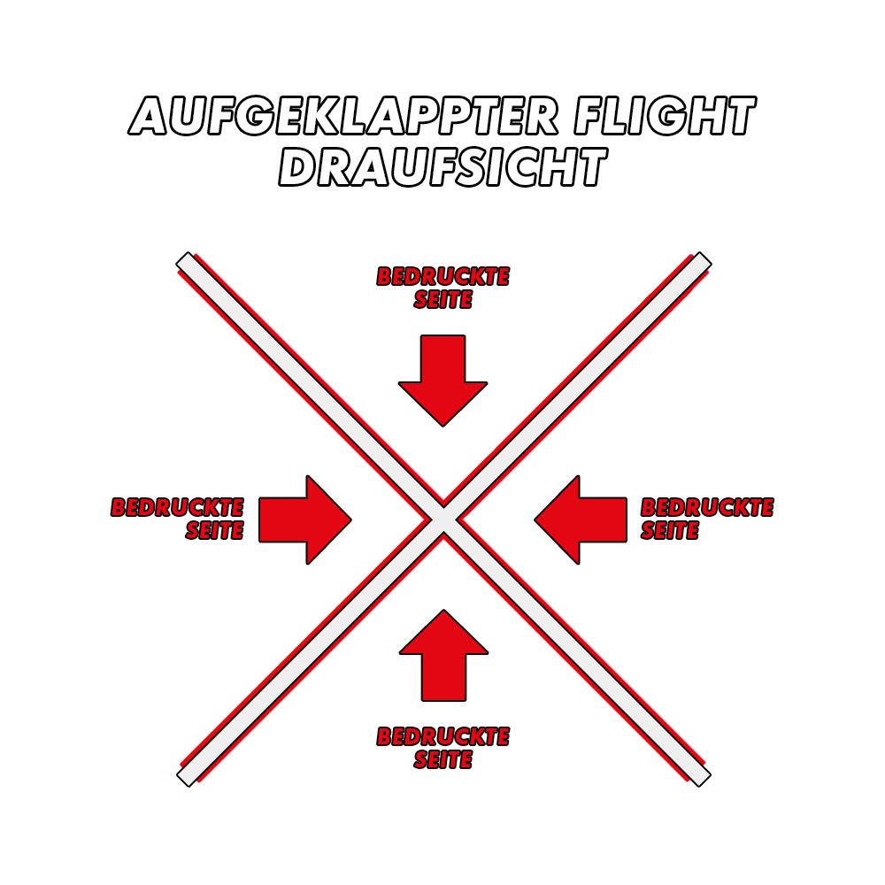 10 set of printed flights 4-sided - logo or image print