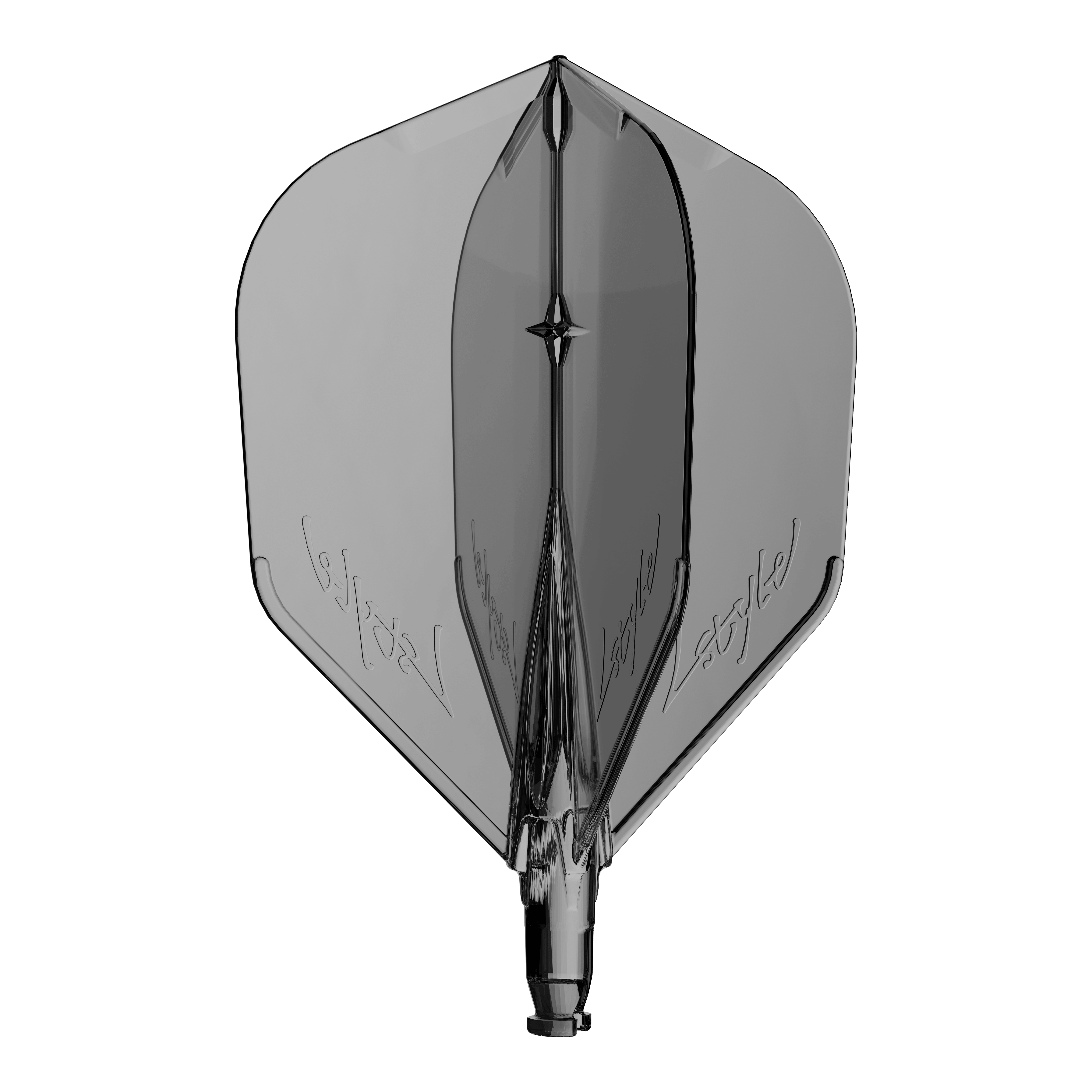 L-Style L-System L3 replacement flight Ein Ersatzflight für Dartpfeile in klarem Schwarz ist abgebildet.